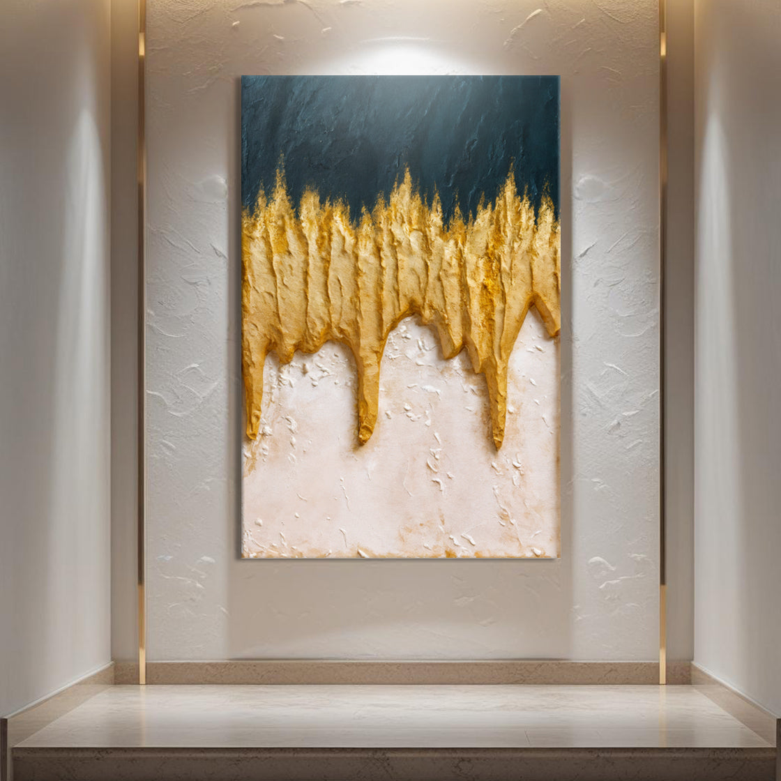 Abstract Blue And Gold Wall Art on sale at MyriadMart