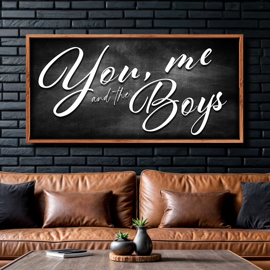 You Me and the Boys Farmhouse Family Sign II on sale at MyriadMart