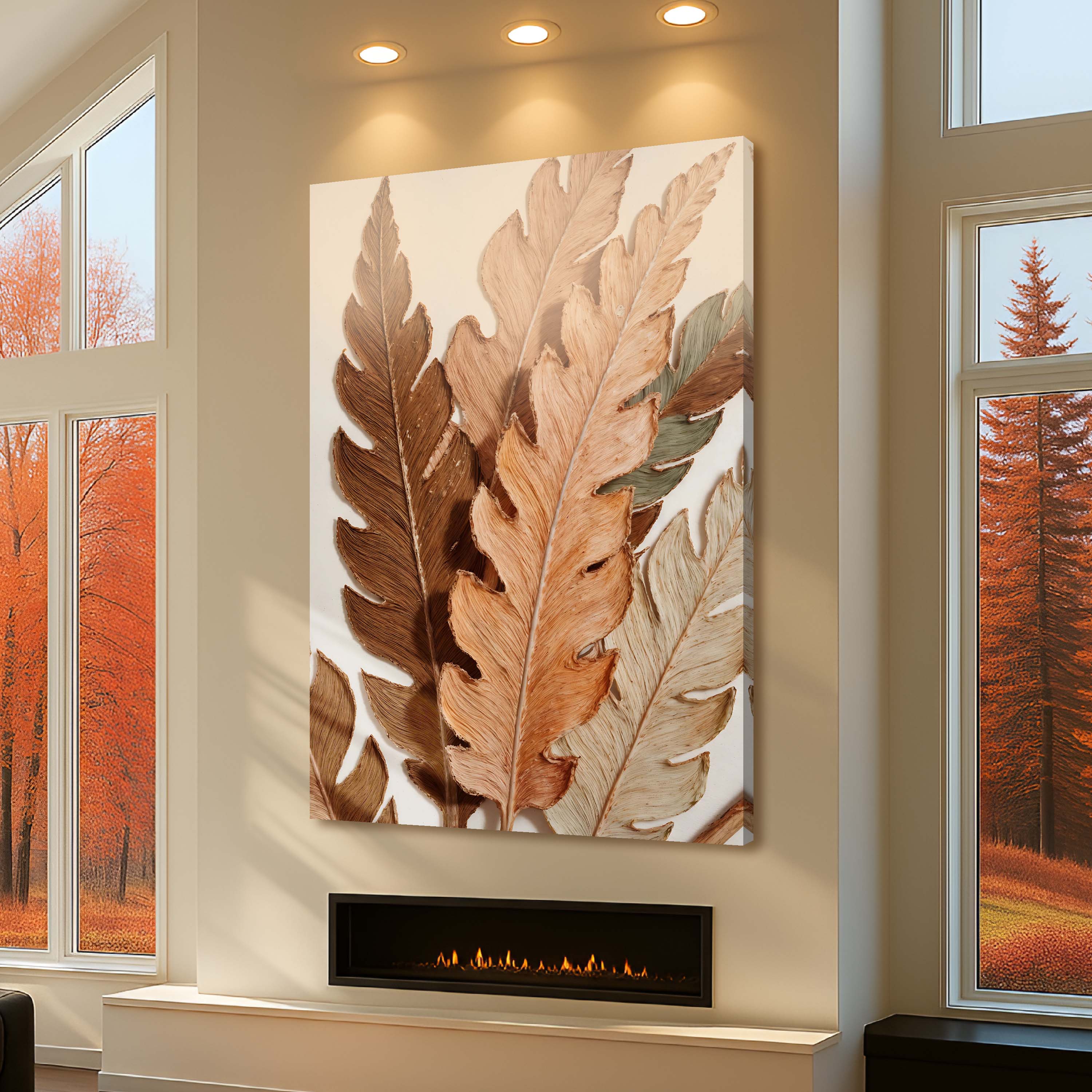 Abstract Autum Leaves Wall Art on sale at MyriadMart