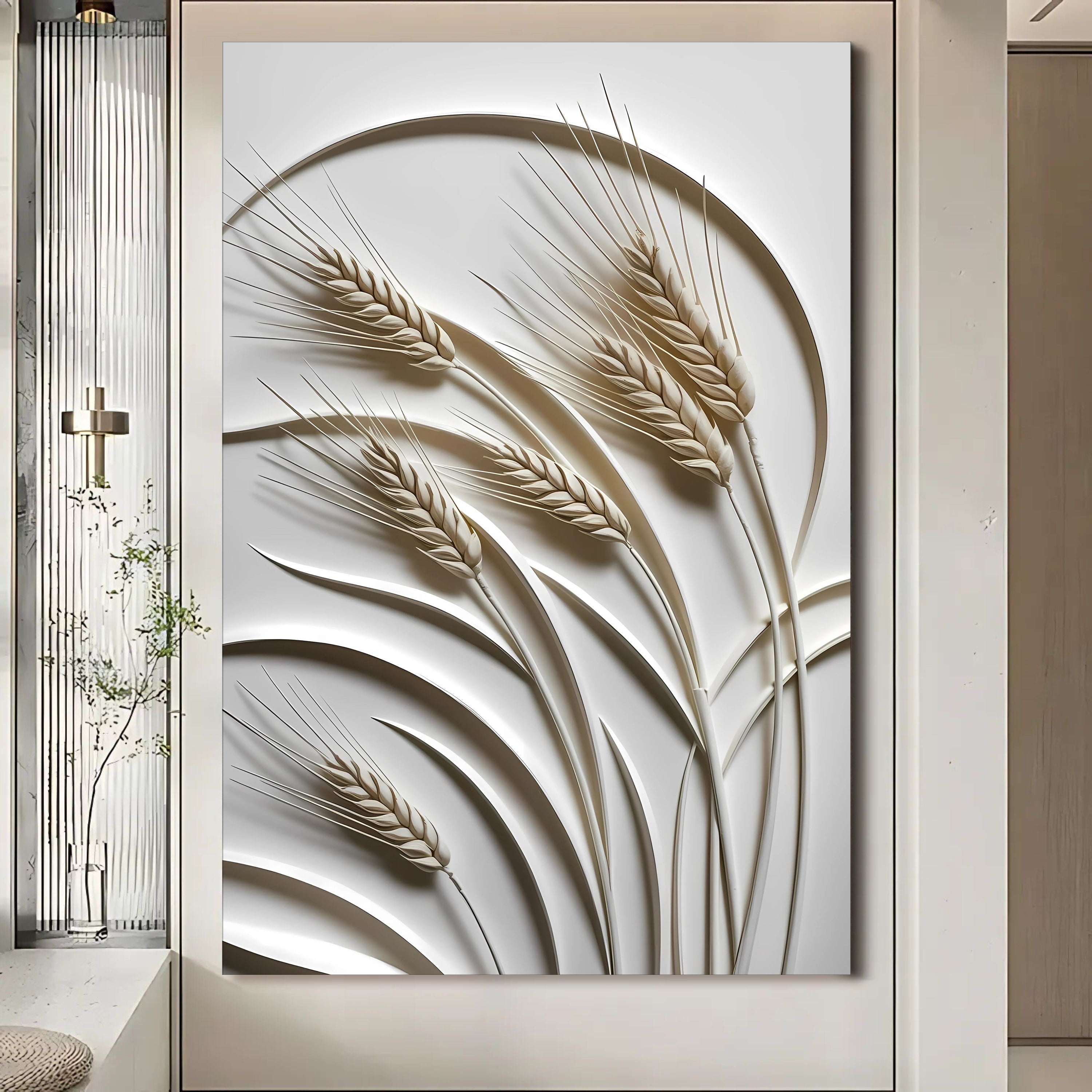 3D Minimalist Wheat Wall Art on sale at MyriadMart