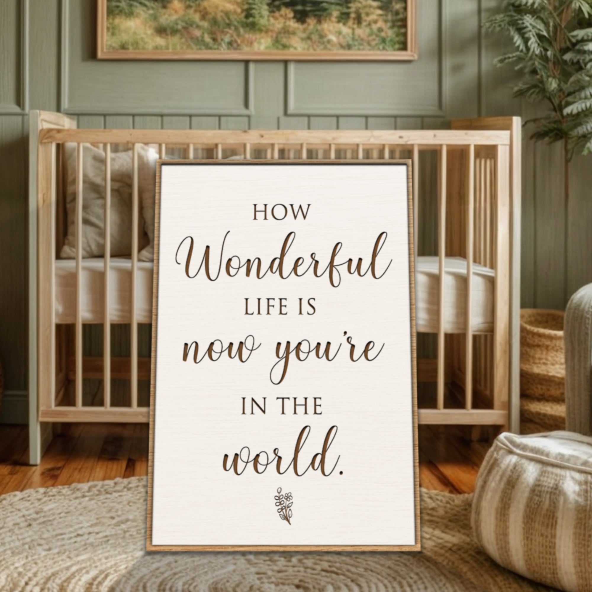 How Wonderful Life Is Nursery Sign II on sale at MyriadMart