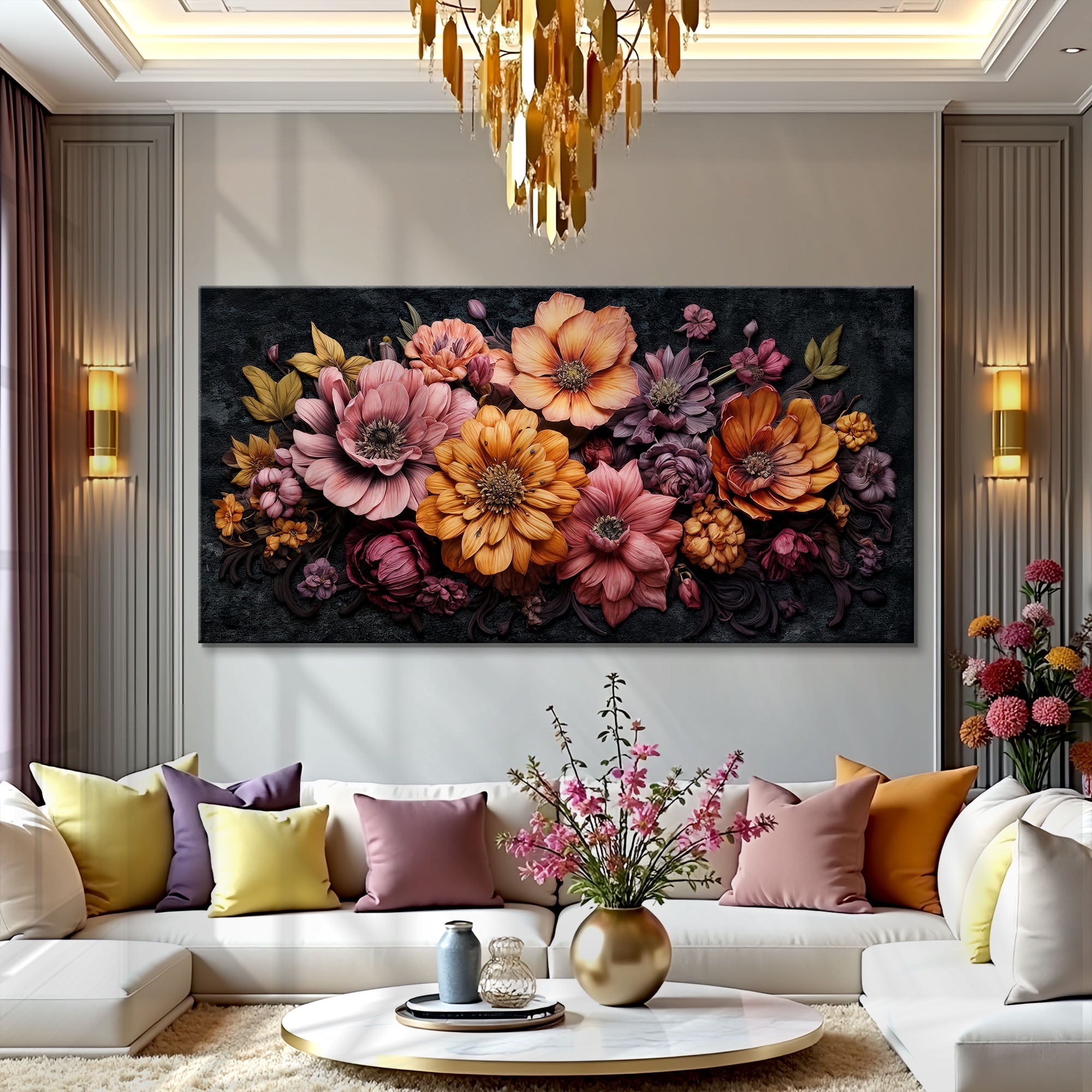 Colorful Floral Realistic Wall Art on sale at MyriadMart