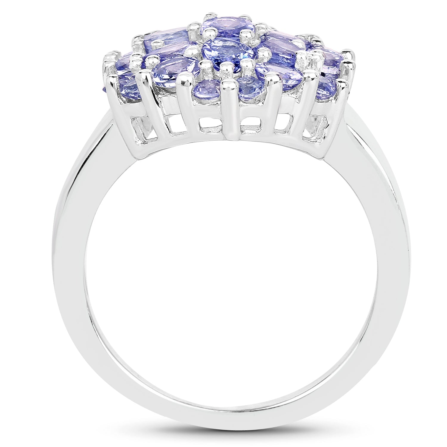 2.03 Carat Genuine Tanzanite .925 Sterling Silver Ring on sale at MyriadMart