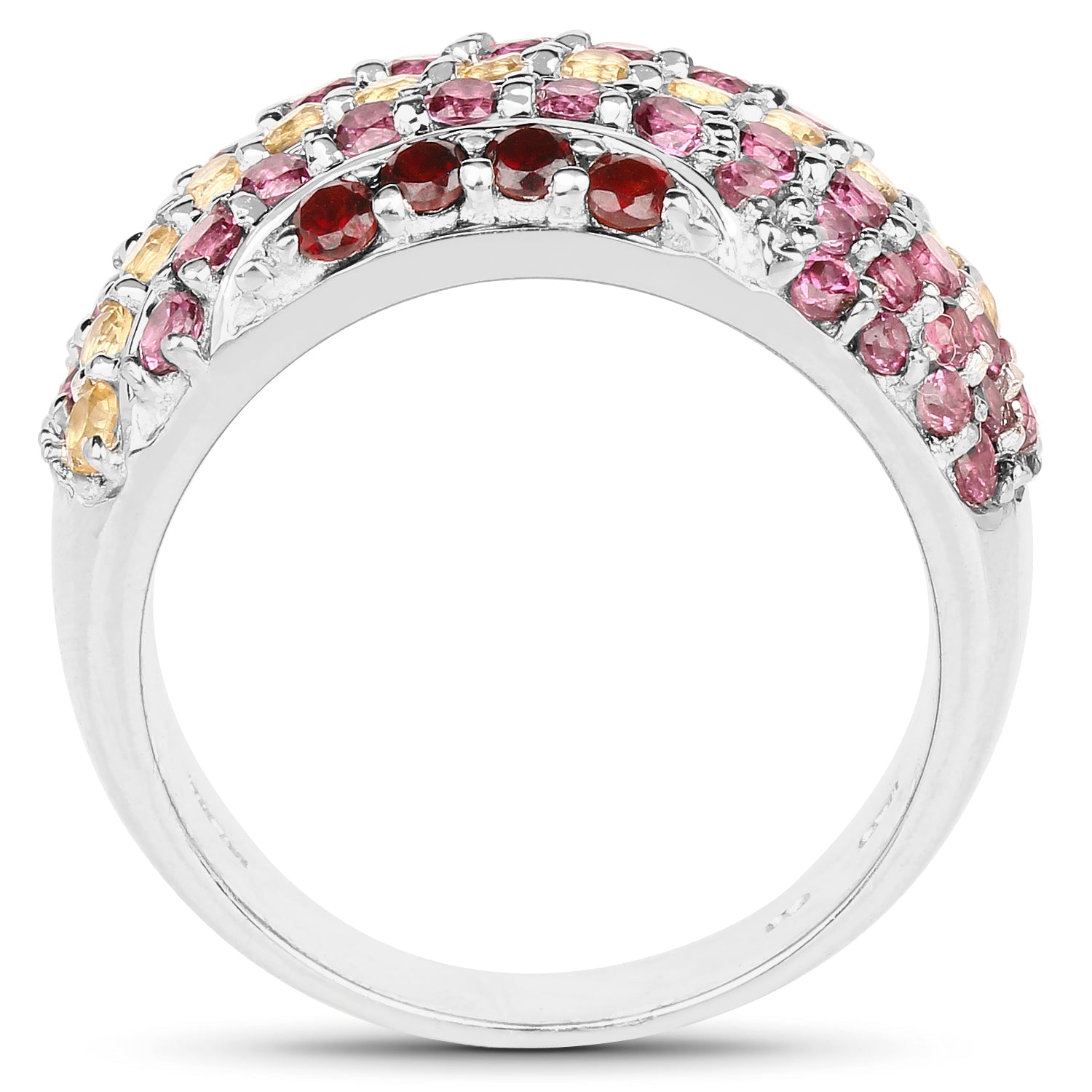 2.35 Carat Genuine Multi Stone .925 Sterling Silver Ring on sale at MyriadMart
