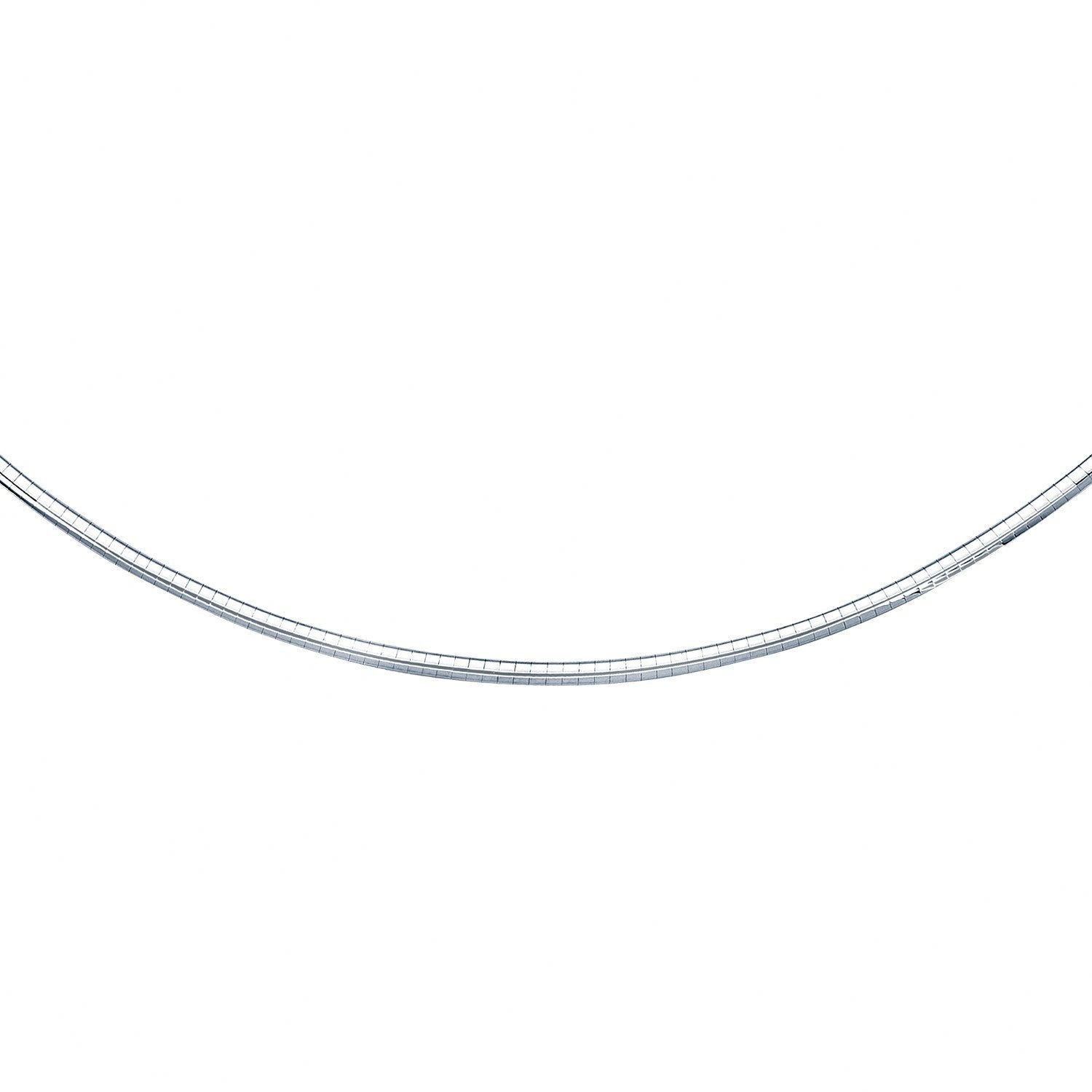 14k White Gold Chain in a Classic Omega 3 mm on sale at MyriadMart