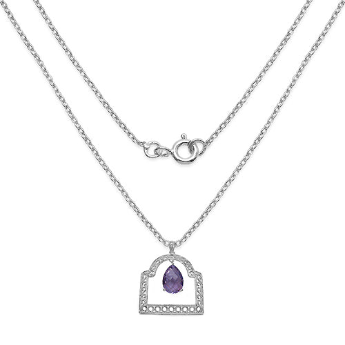10.70 Carat Genuine Amethyst .925 Sterling Silver Pendant on sale at MyriadMart