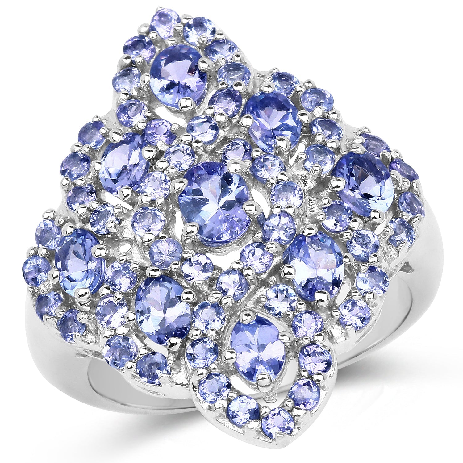 3.31 Carat Genuine Tanzanite .925 Sterling Silver Ring on sale at MyriadMart