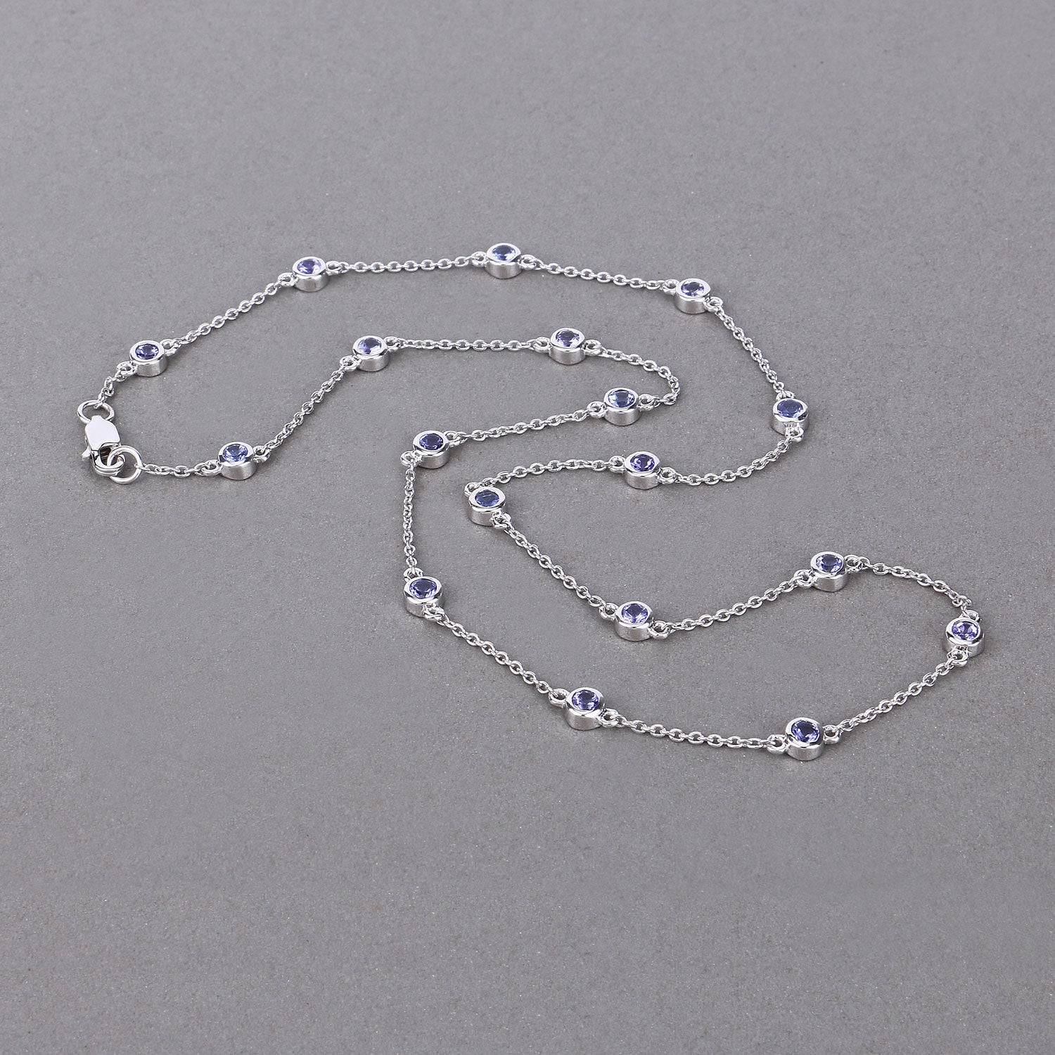 1.80 Carat Genuine Tanzanite .925 Sterling Silver Necklace on sale at MyriadMart