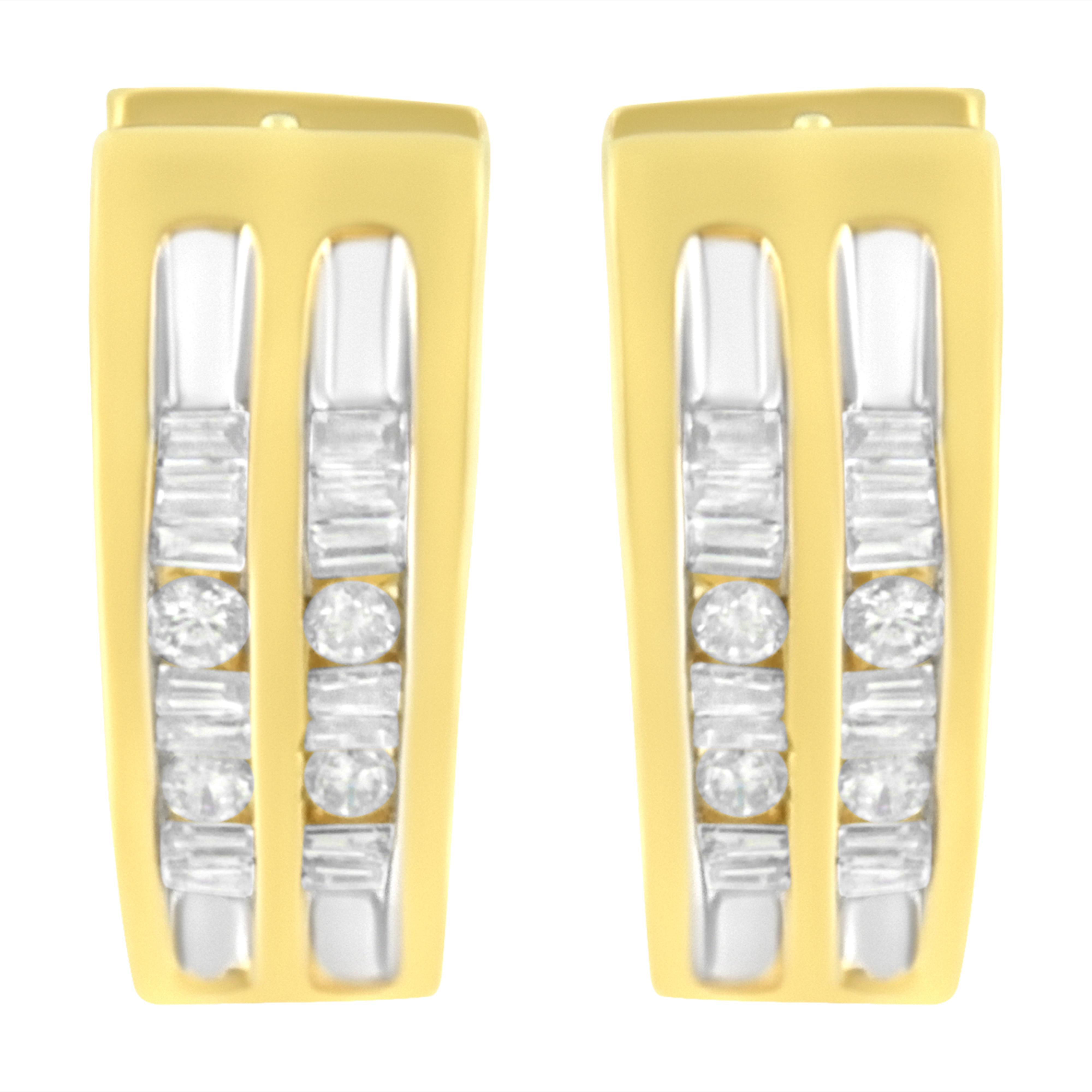 10K Yellow Gold 1/2 cttw Diamond Huggy Heart Hoop Earrings I-J Clarity, I2-I3 Color on sale at MyriadMart