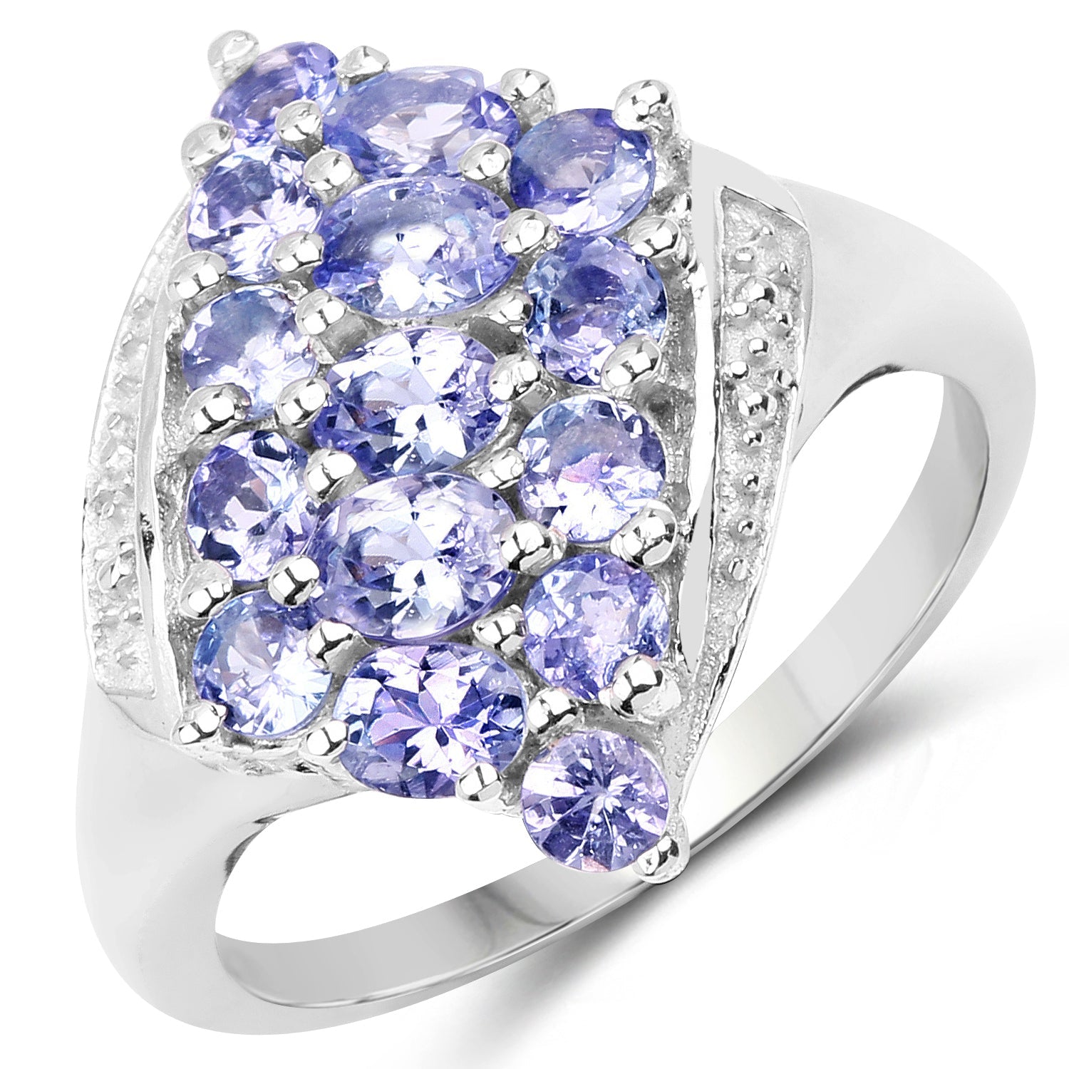 1.85 Carat Genuine Tanzanite .925 Sterling Silver Ring on sale at MyriadMart
