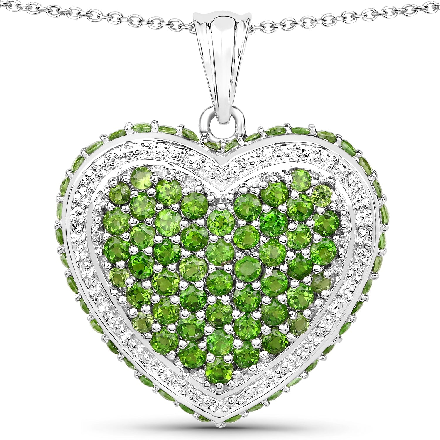 4.62 Carat Genuine Chrome Diopside .925 Sterling Silver Pendant on sale at MyriadMart