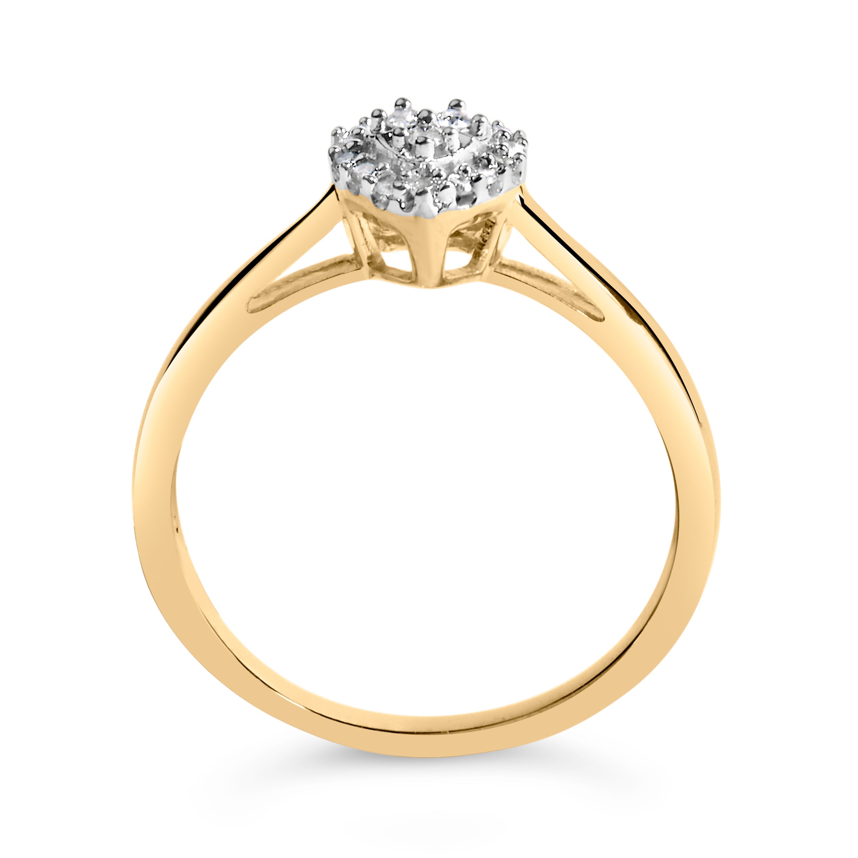 10K Yellow Gold 1/10 Cttw Diamond Heart and Halo Promise Ring on sale at MyriadMart
