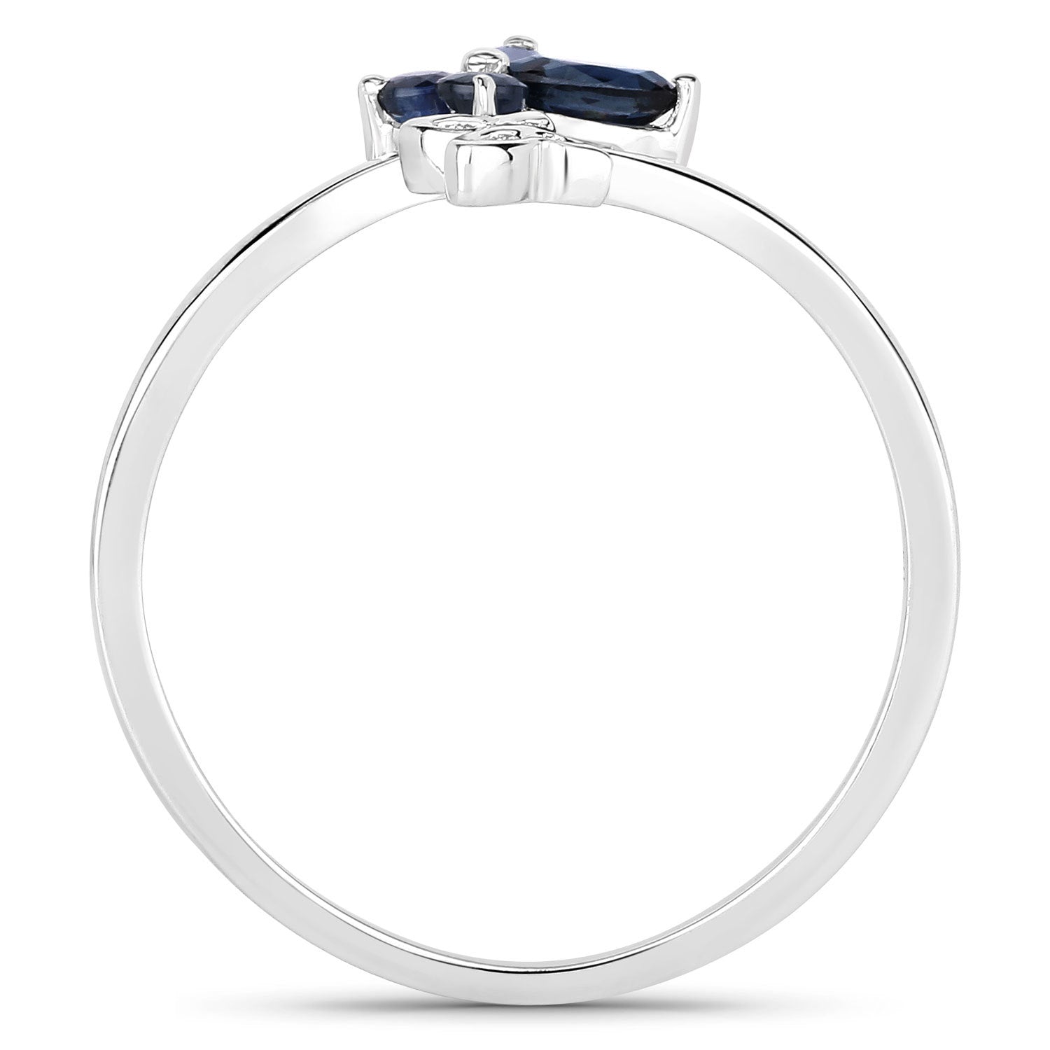 0.26 Carat Genuine Blue Sapphire .925 Sterling Silver Ring on sale at MyriadMart
