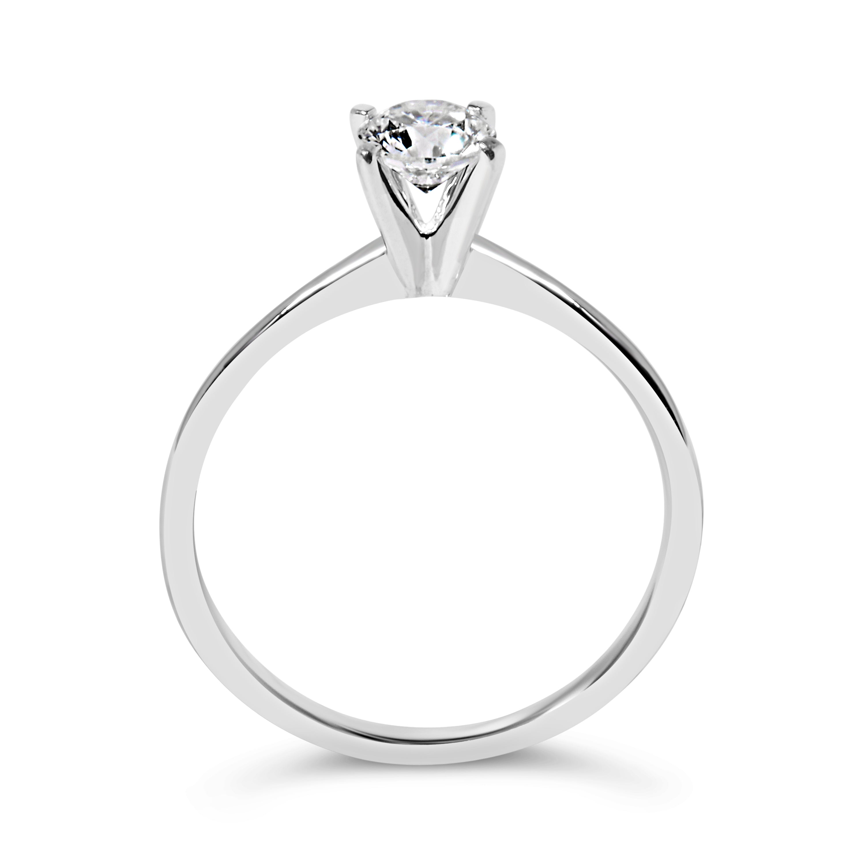 14K White Gold 1/2 Cttw Round Lab Grown Diamond 4 Prong Solitaire Engagement Ring F-G Color, VS2-SI1 Clarity - Size 7 on sale at MyriadMart