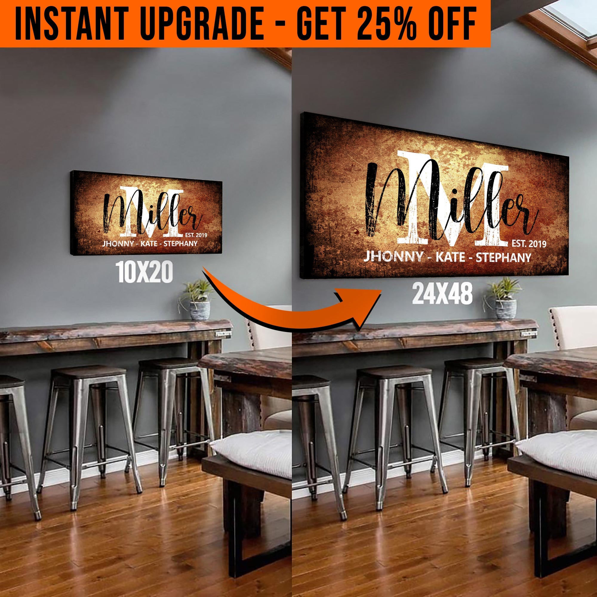 Upgrade Your 20x10 Inches 'Family' Style 1 Canvas To 48x24 Inches on sale at MyriadMart