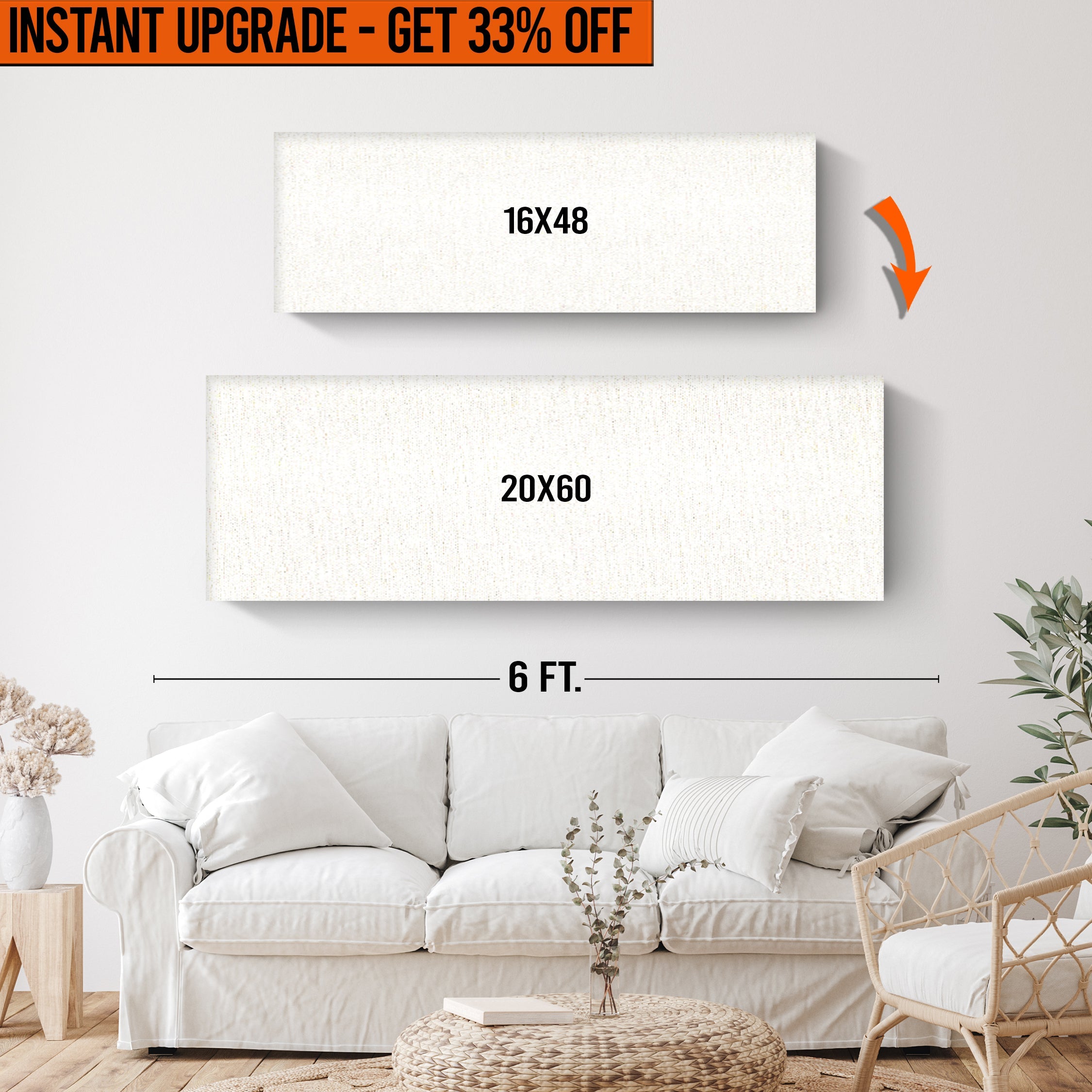 Upgrade Your 16x48 Inches Canvas To 20x60 Inches Canvas on sale at MyriadMart