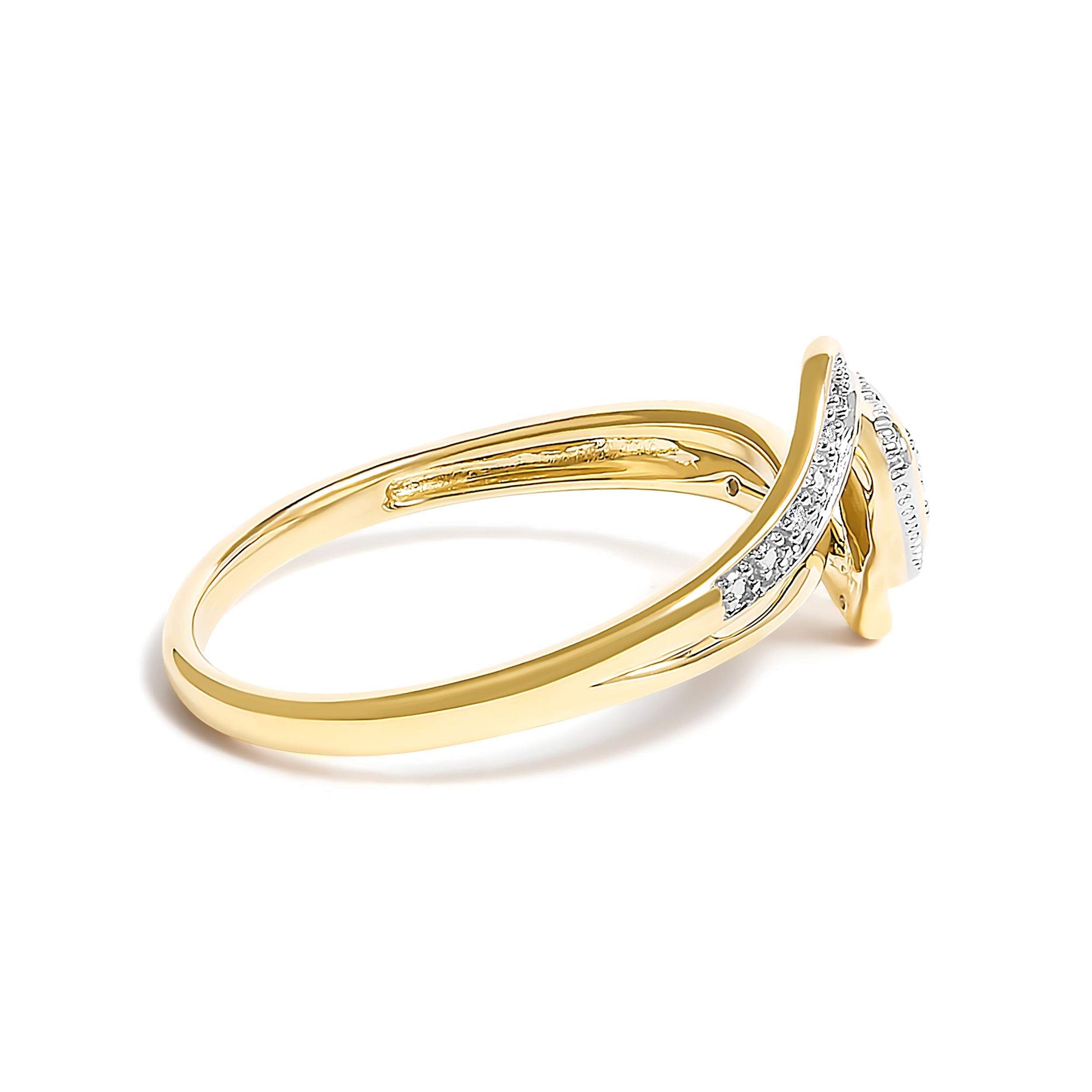 10K Yellow Gold Diamond Accent Filigree Heart Promise Ring I-J Color, I3 Clarity - Size 7 on sale at MyriadMart