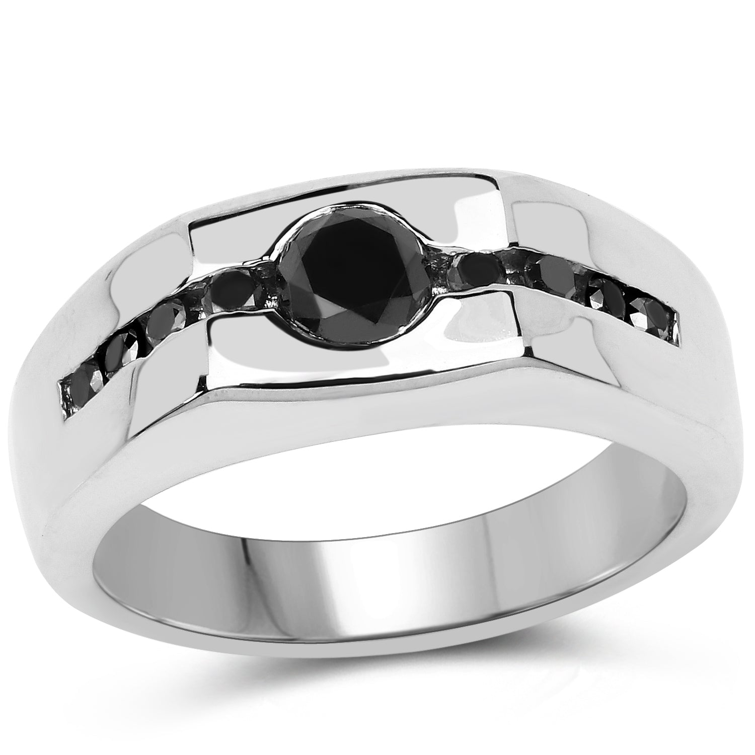 0.74 Carat Genuine Black Diamond .925 Sterling Silver Ring on sale at MyriadMart