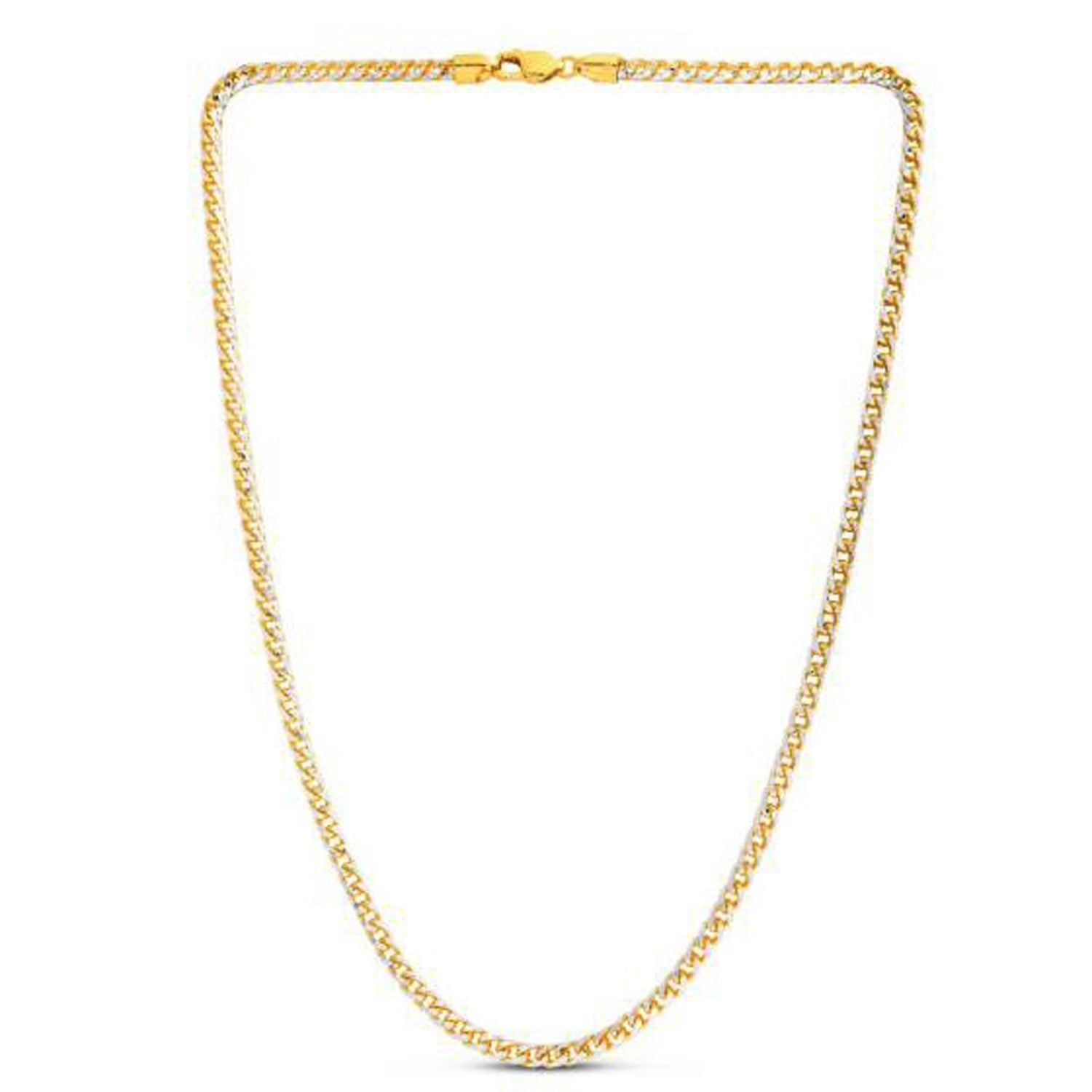 14k Yellow Gold Round Pave Franco Chain 4.00 mm on sale at MyriadMart