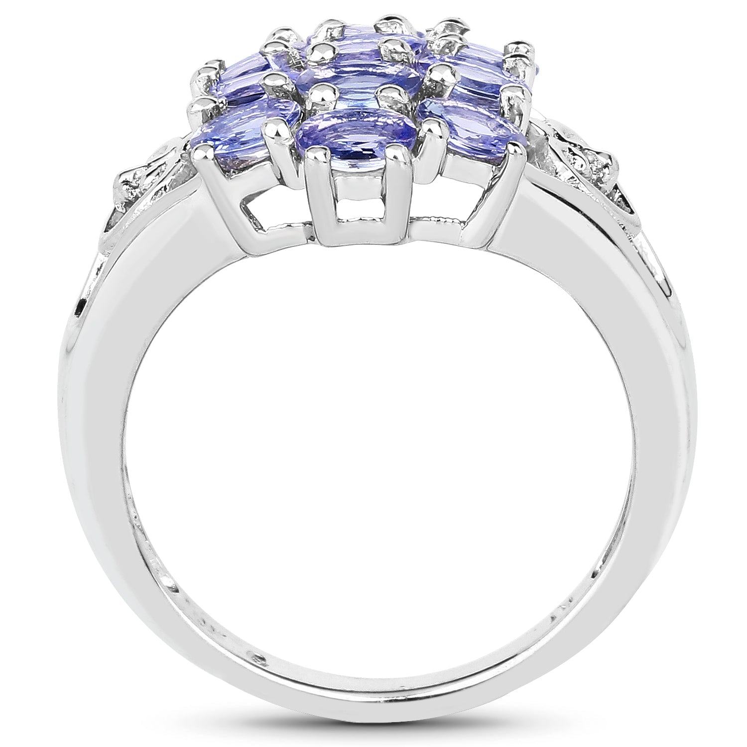 2.21 Carat Genuine Tanzanite .925 Sterling Silver Ring on sale at MyriadMart