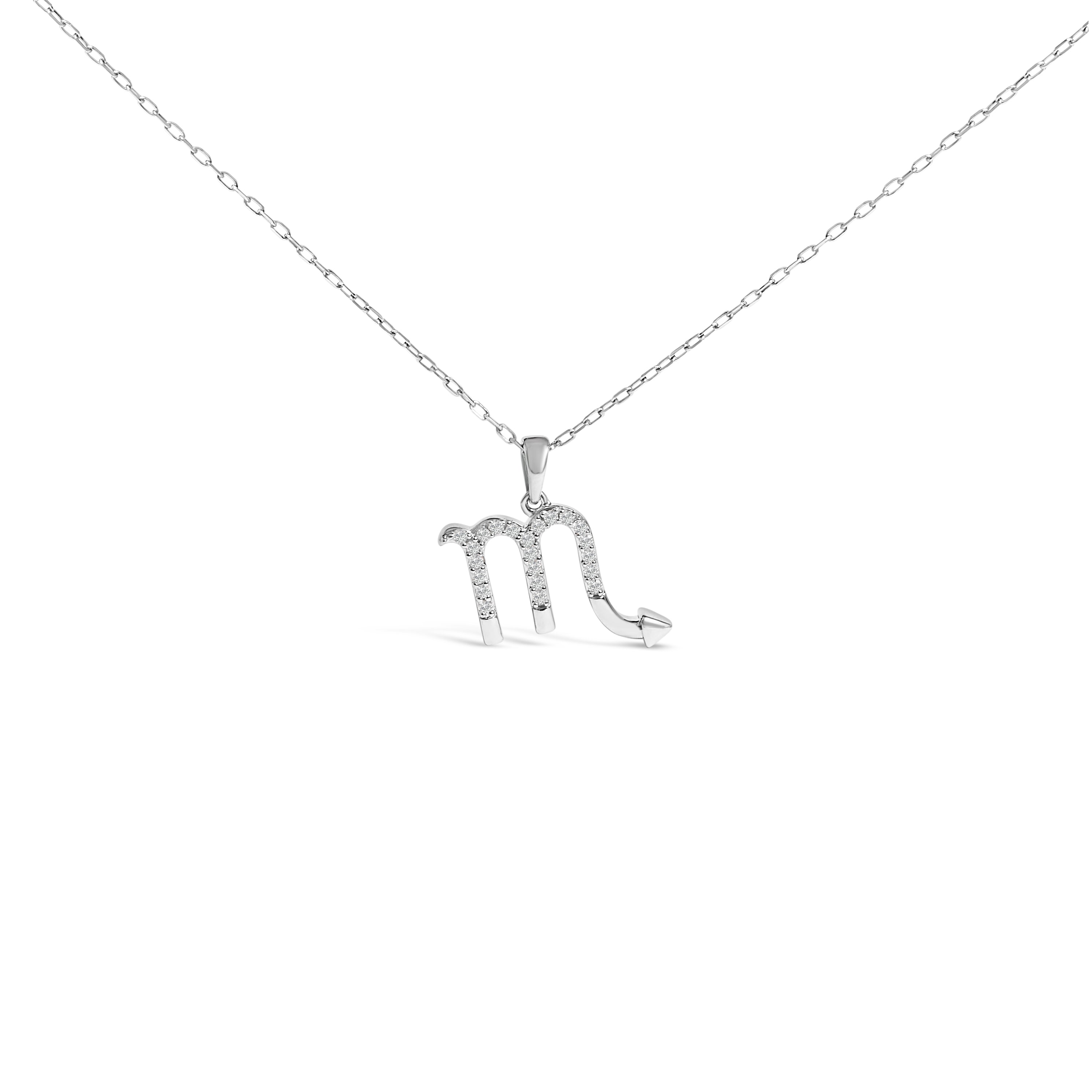 Sterling Silver 1/7 Cttw Diamond Scorpio Zodiac Pendant Necklace on sale at MyriadMart