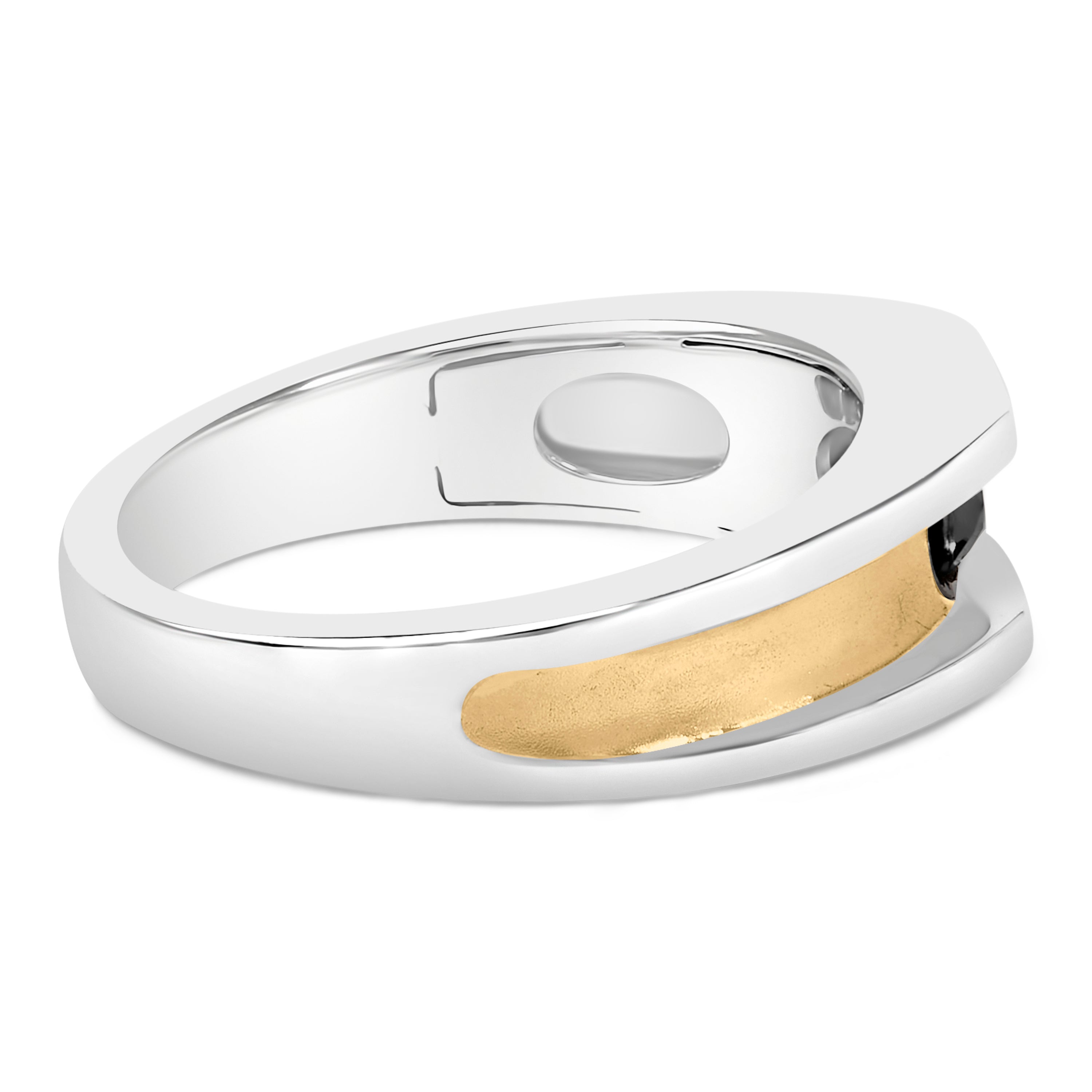 Men's 14K Yellow Gold Plated Sterling Silver 1/2 Cttw Black Diamond Band Ring on sale at MyriadMart