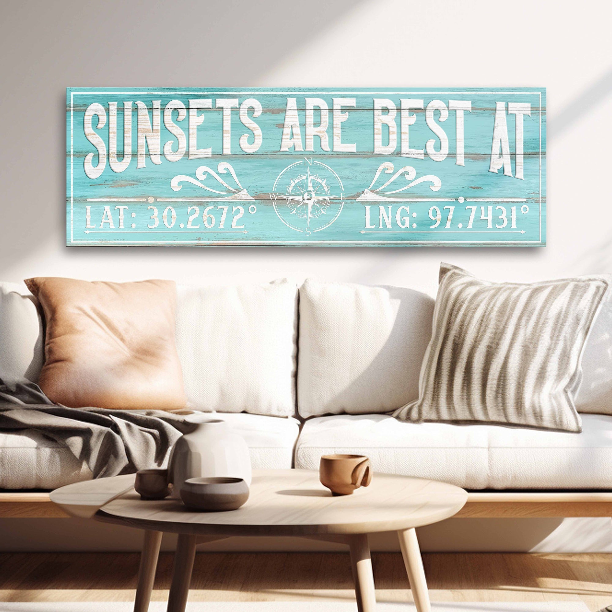 Sunsets Are Best At Coordinates Sign III on sale at MyriadMart