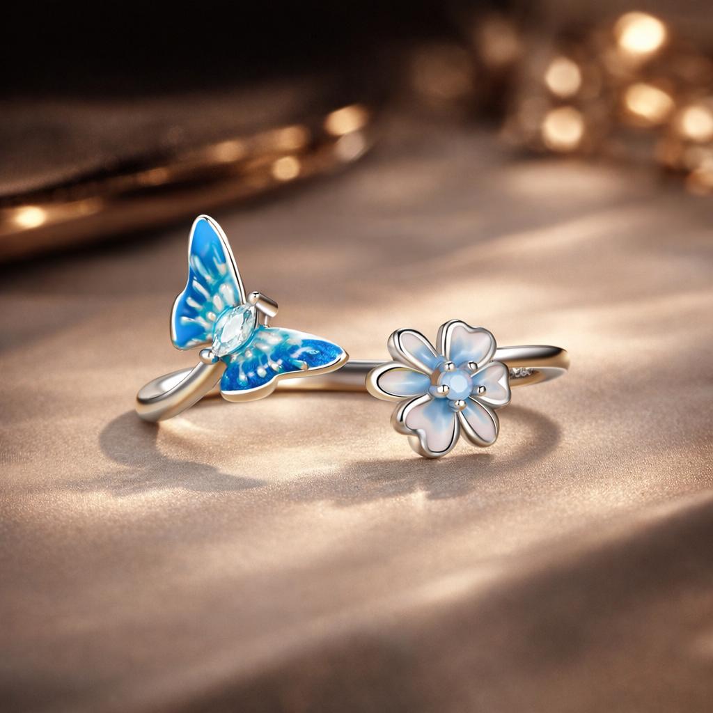 925 Sterling Silver Opal Nanometer Stone Plated Platinum Ring on sale at MyriadMart