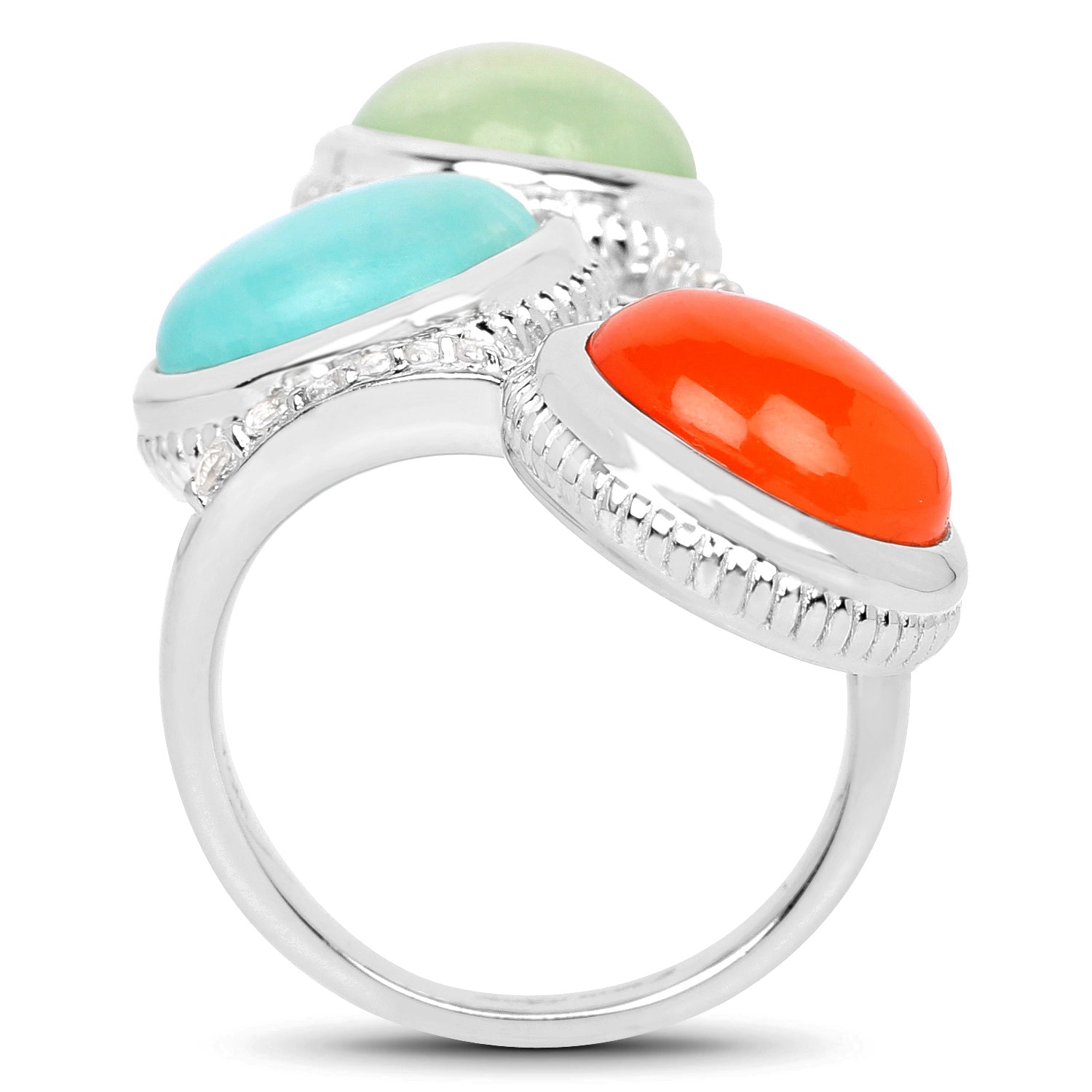 9.50 Carat Genuine Multi Stone .925 Sterling Silver Ring on sale at MyriadMart