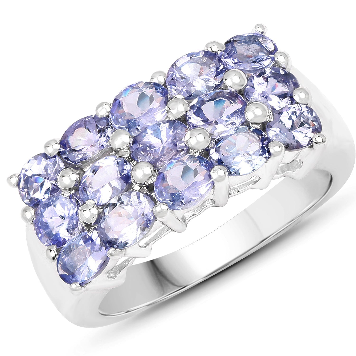 2.55 Carat Genuine Tanzanite .925 Sterling Silver Ring on sale at MyriadMart
