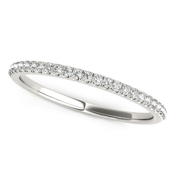 14k White Gold Diamond Wedding Band in Pave Setting 1/8 cttw on sale at MyriadMart