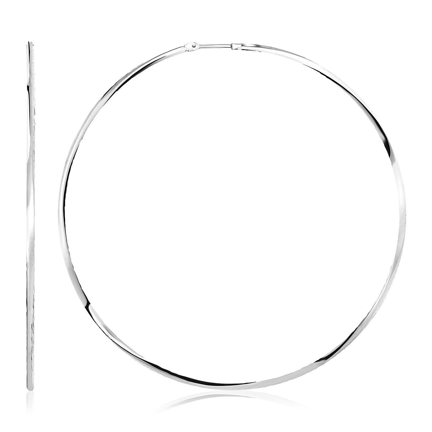 Sterling Silver Large Polished Round Hoop Earrings on sale at MyriadMart