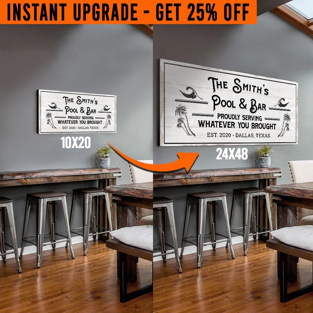 Upgrade Your 'Pool & Bar' Style 3 Canvas To 24x48 Inches on sale at MyriadMart