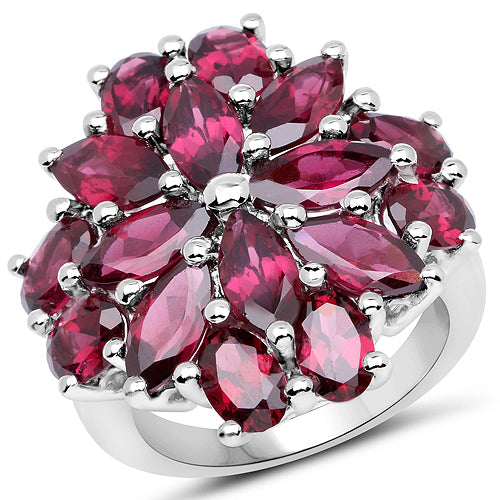 9.20 Carat Genuine Rhodolite .925 Sterling Silver Ring on sale at MyriadMart