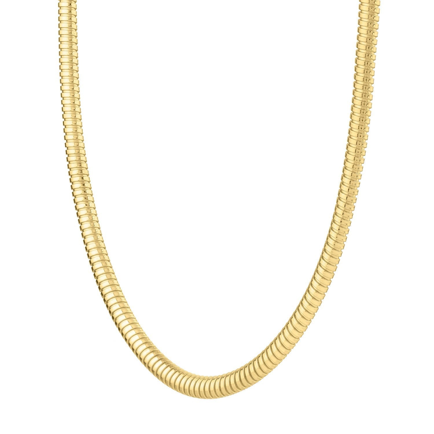 14k Yellow Gold Tubogas Necklace 5.00 mm on sale at MyriadMart