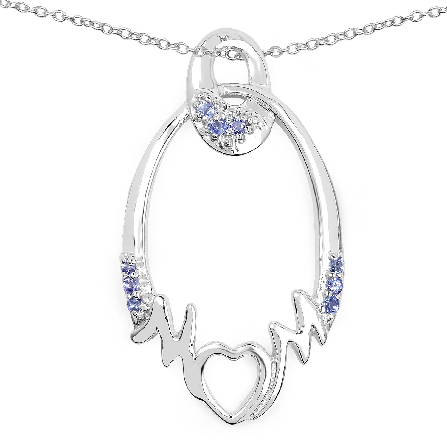 0.18 Carat Genuine Tanzanite .925 Sterling Silver Pendant on sale at MyriadMart