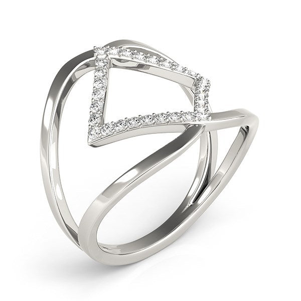 14k White Gold Interlaced Design Diamond Ring 1/5 cttw on sale at MyriadMart