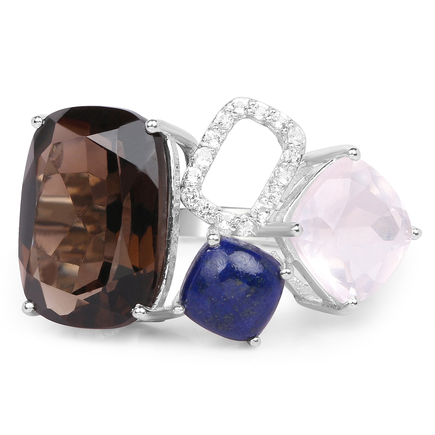 7.51 Carat Genuine Multi Stone .925 Sterling Silver Ring on sale at MyriadMart