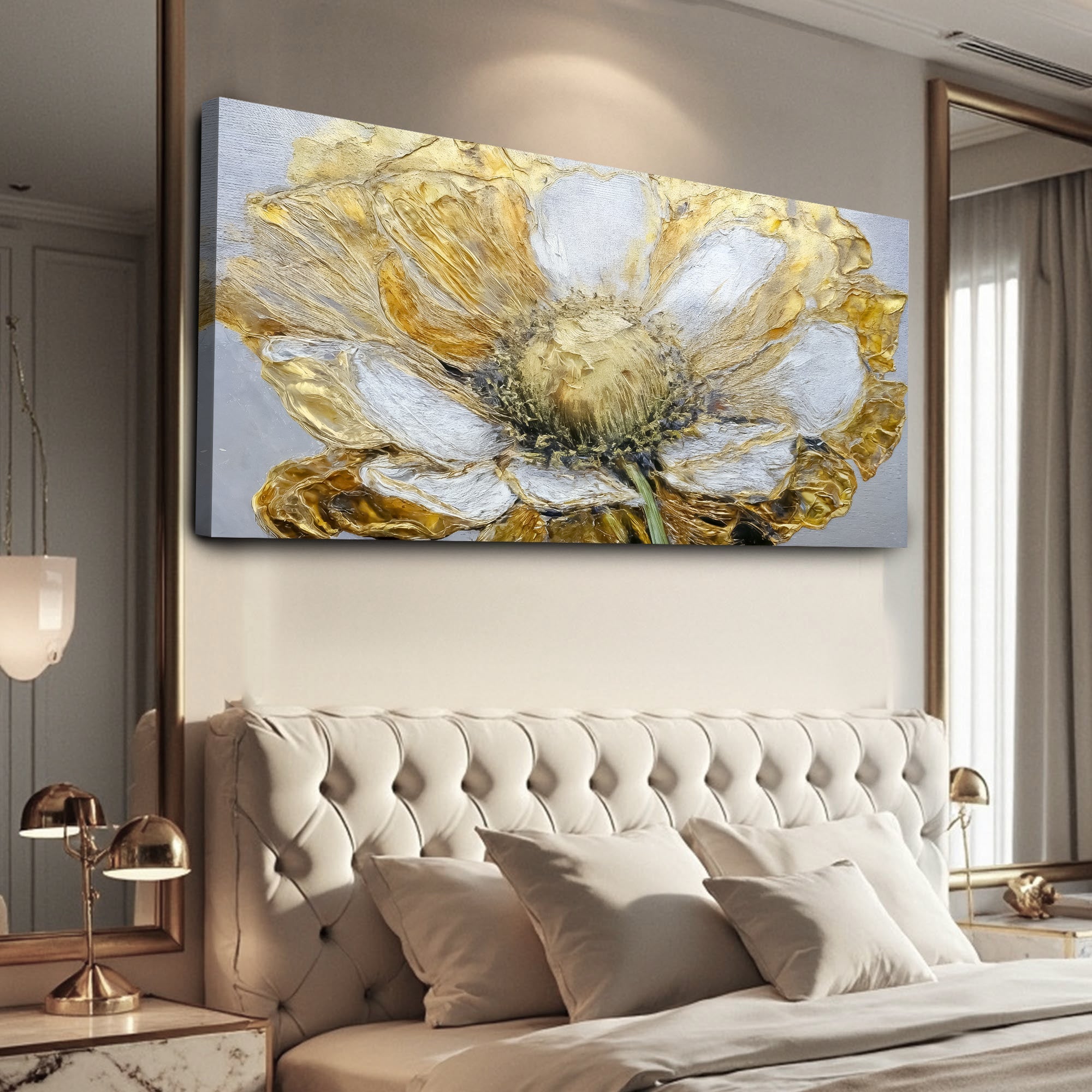 Golden Dandelion Minimalist Abstract Wall Art IX on sale at MyriadMart