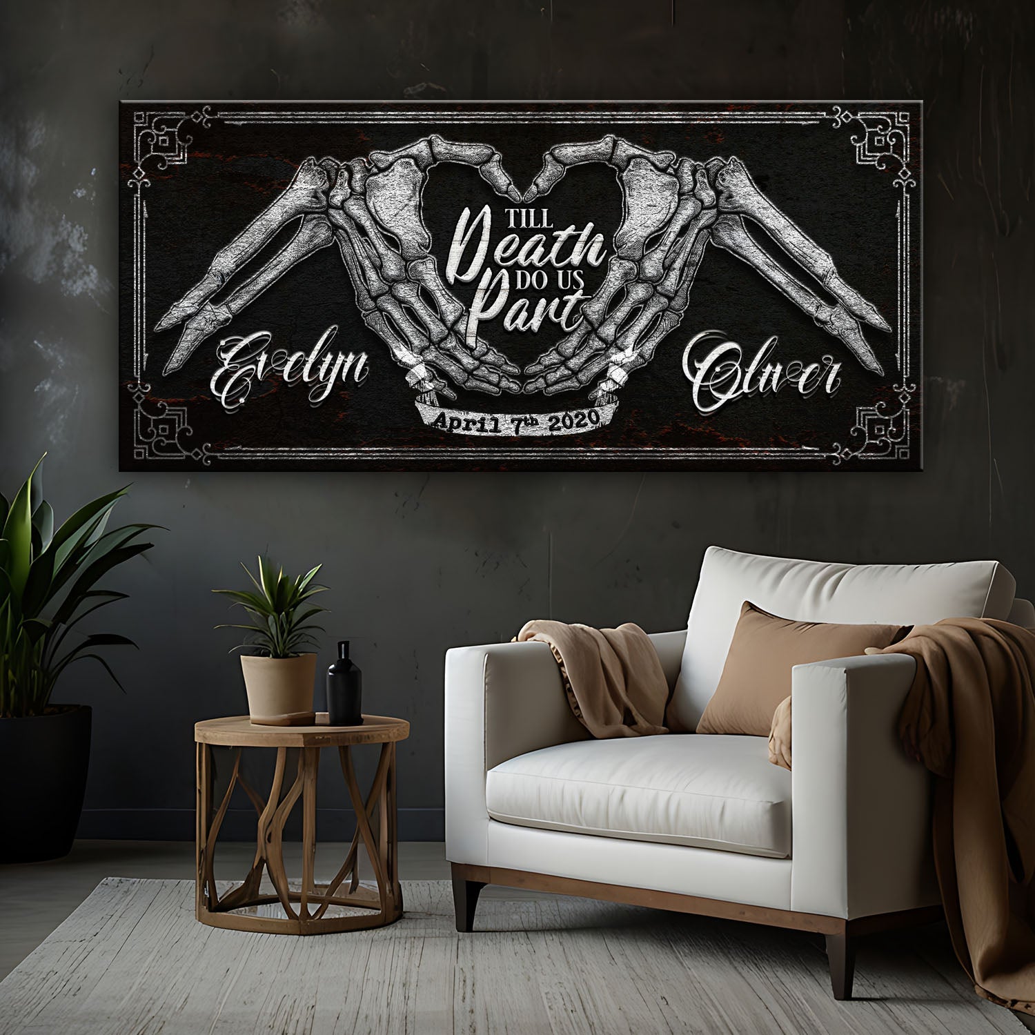 Till Death Do Us Part Skeleton Couple Sign IV on sale at MyriadMart