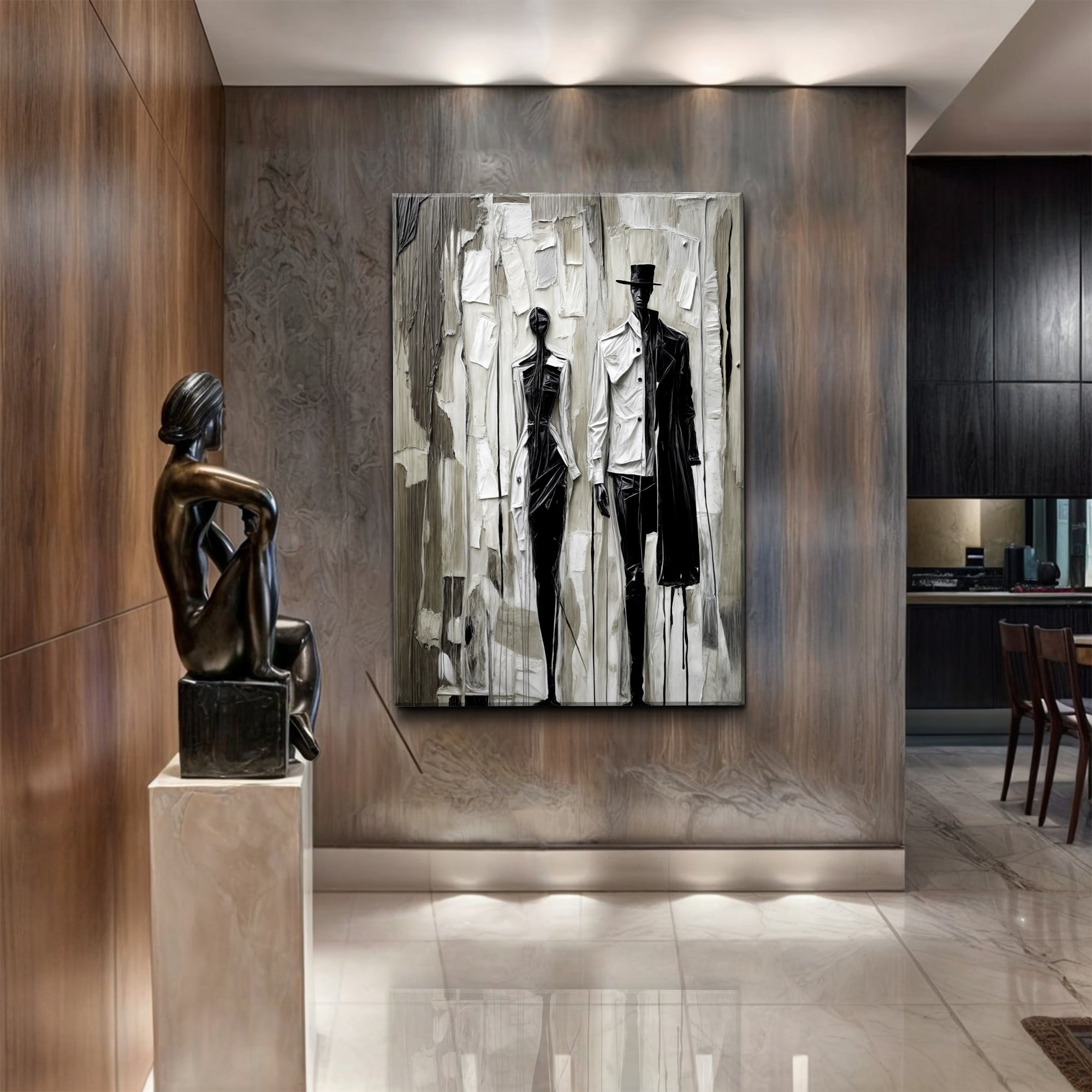 Beige & Black Minimalist Wall Art on sale at MyriadMart