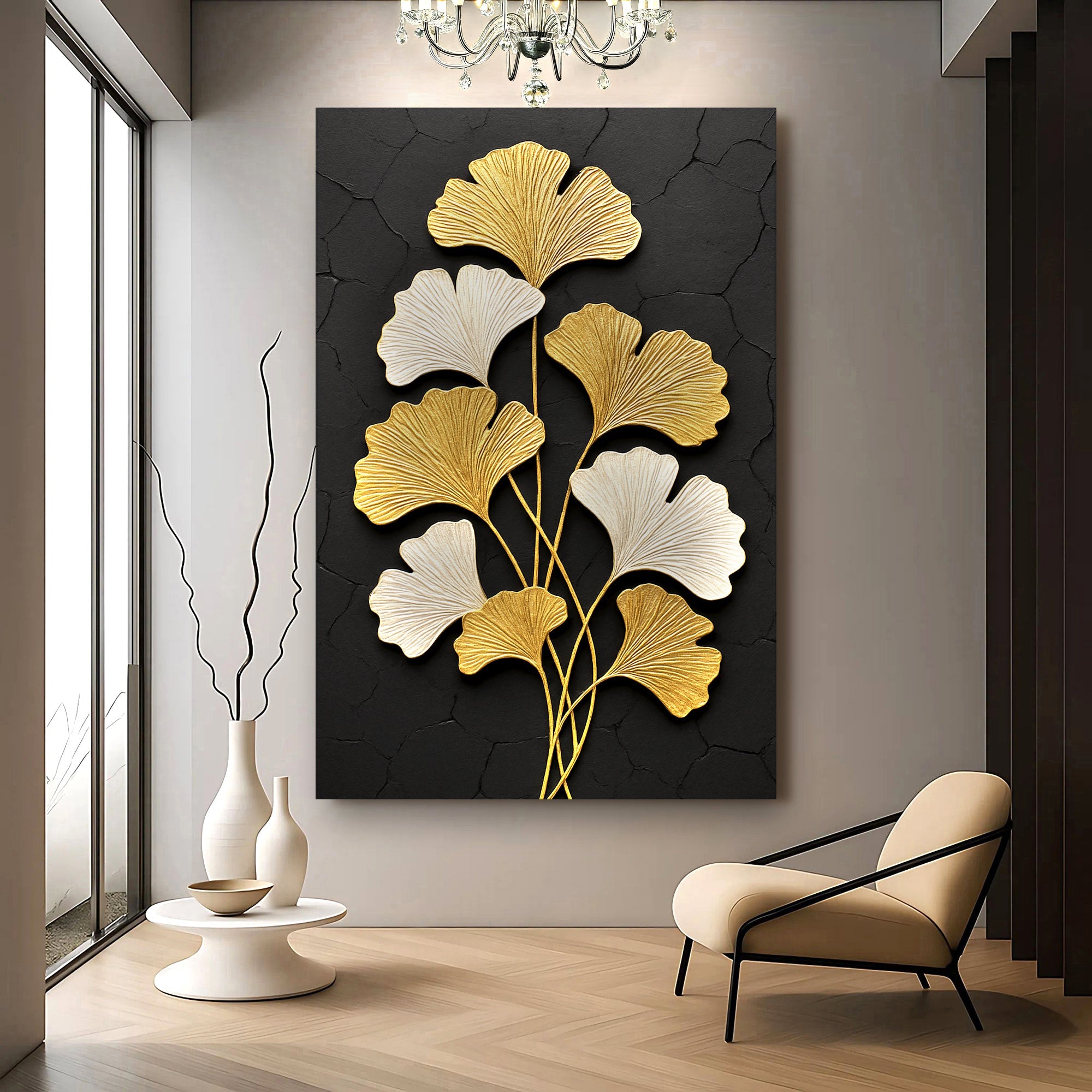Golden Ginkgo Wall Art on sale at MyriadMart
