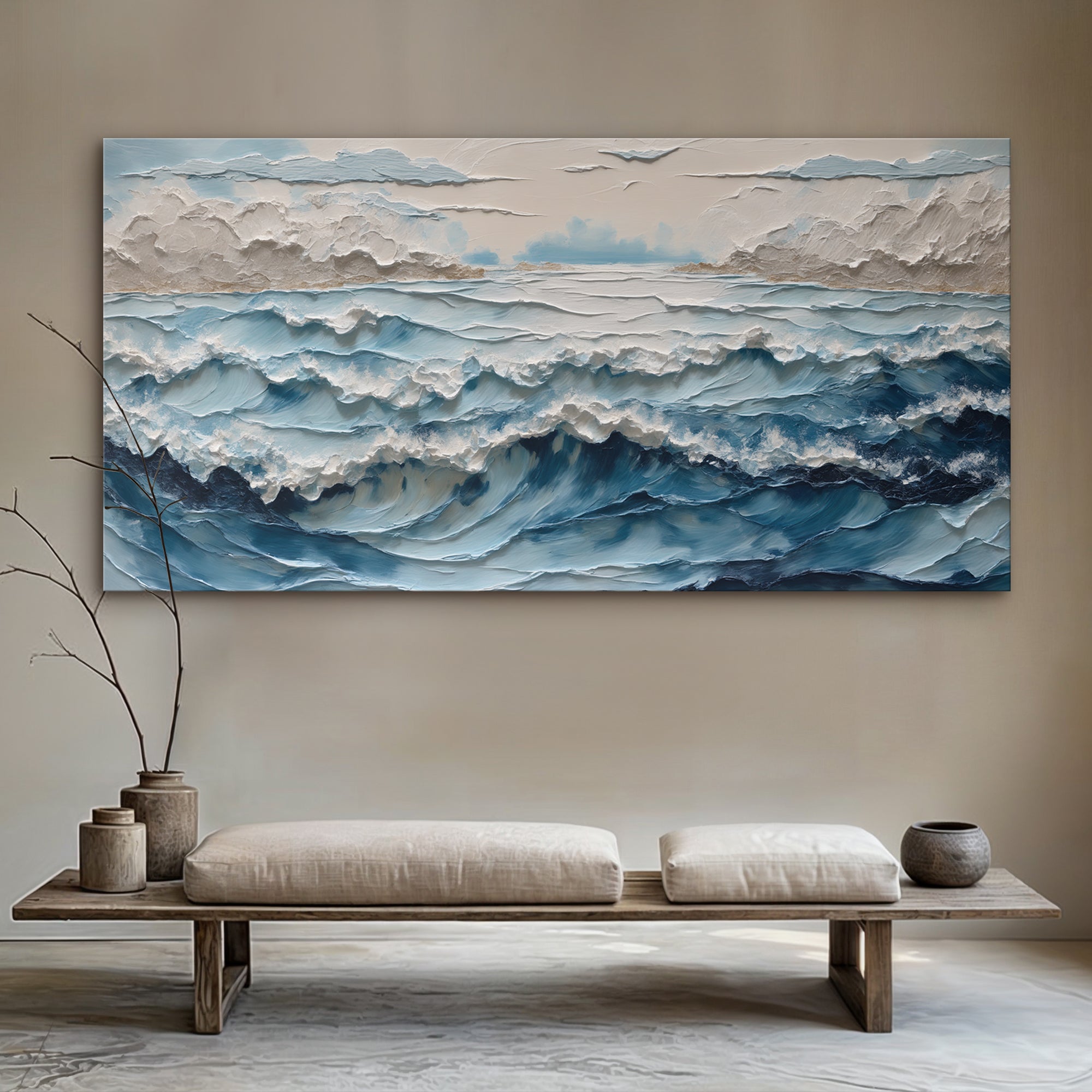 Ocean Embrace Impasto Wall Art on sale at MyriadMart