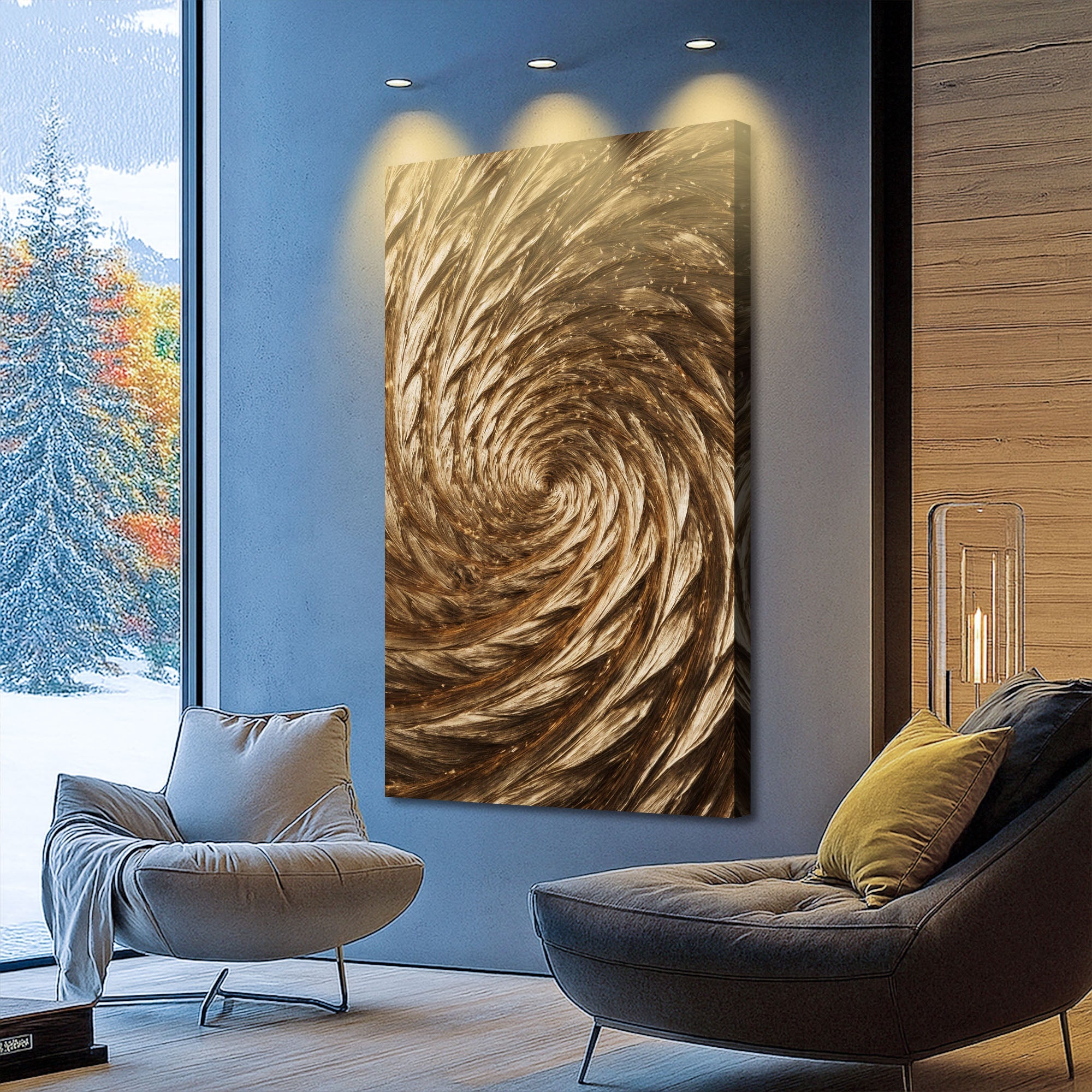 Gold Spiral Abstract Wall Art on sale at MyriadMart