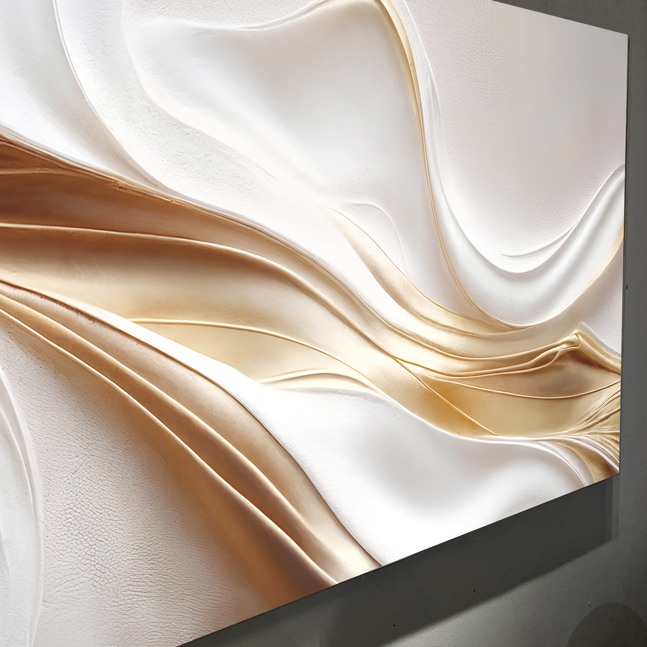 White and Gold Abstract Wall Art on sale at MyriadMart