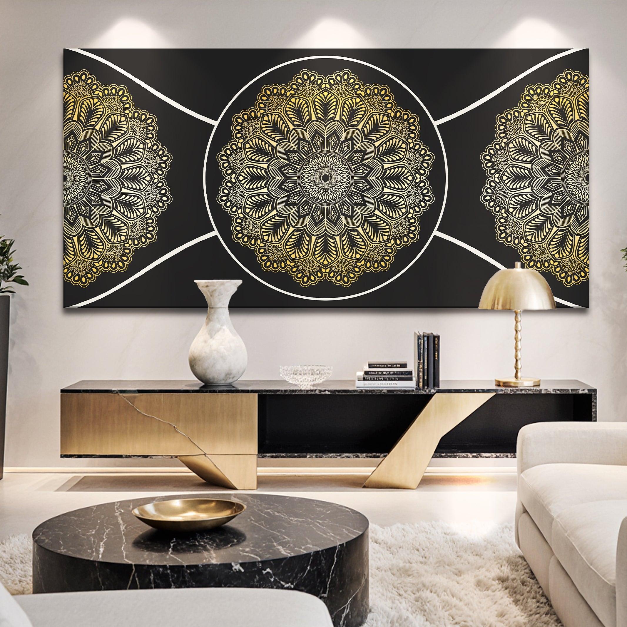 Gold Sacred Geometry Wall Art on sale at MyriadMart