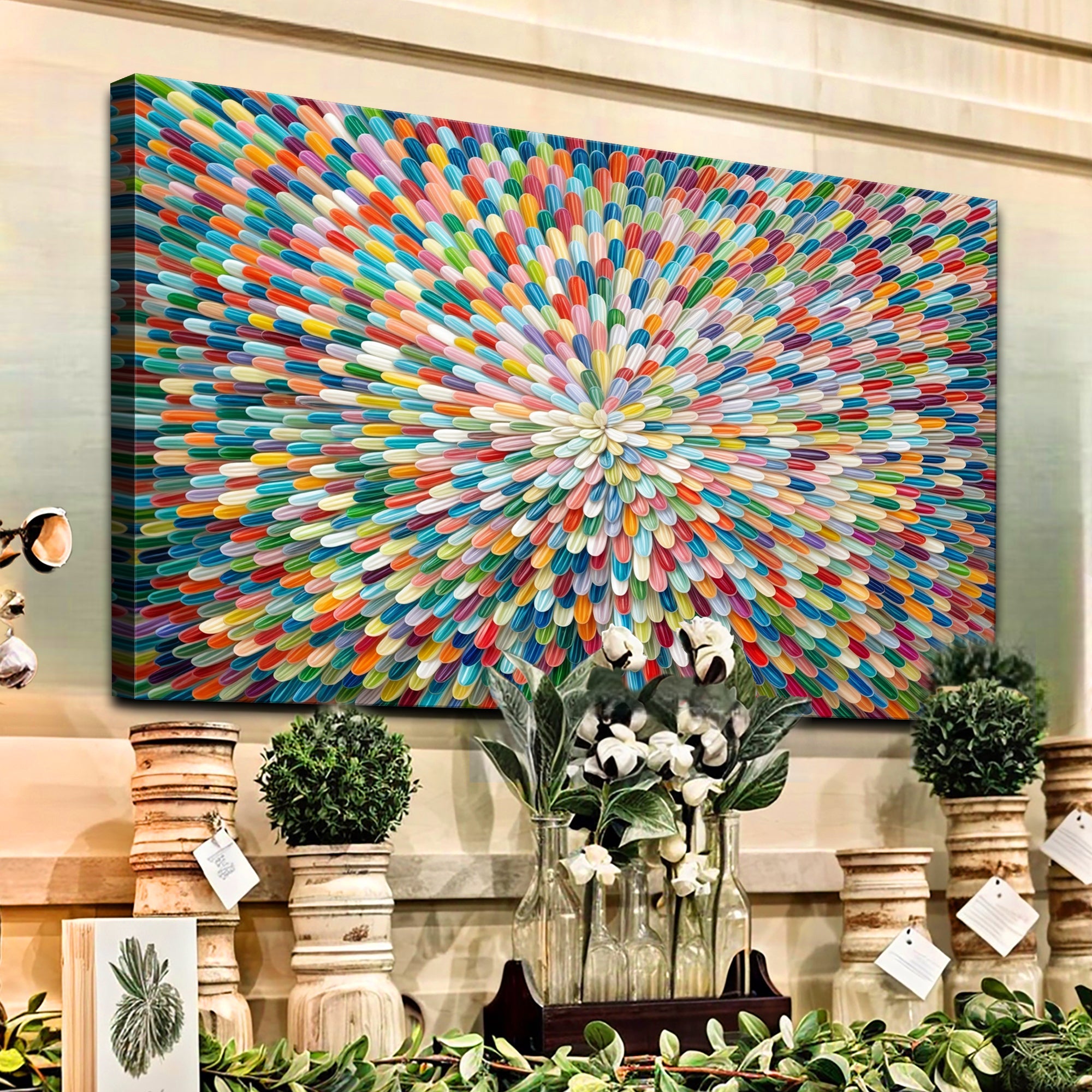 Radiant Bloom Abstract Impasto Wall Art on sale at MyriadMart