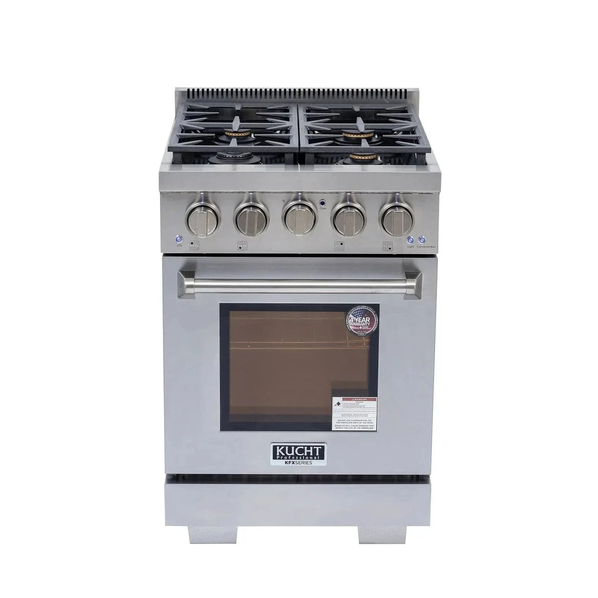 Kucht Professional 24" Gas Range Stainless Steel, True Simmer Burners, KFX2400X-S on sale at MyriadMart