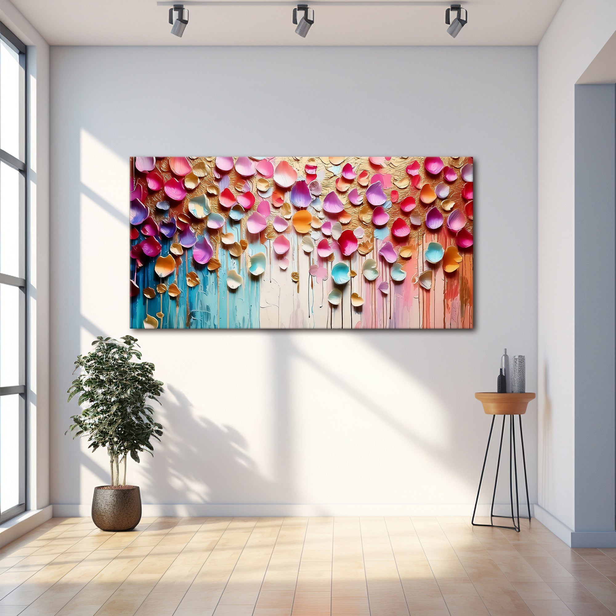 Vibrant Petals Impasto Wall Art on sale at MyriadMart