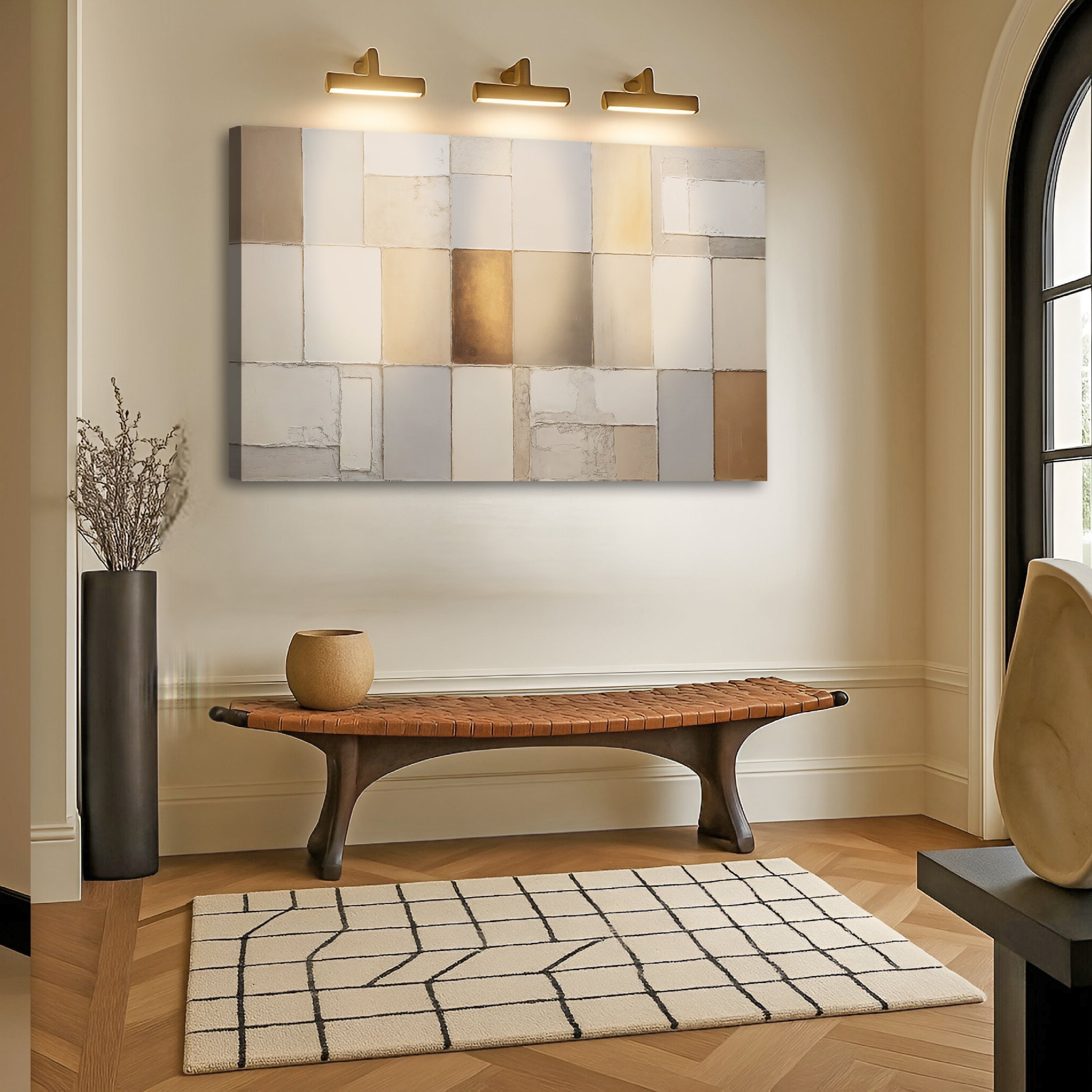Earth Tones Patchwork Geometric Wall Art on sale at MyriadMart